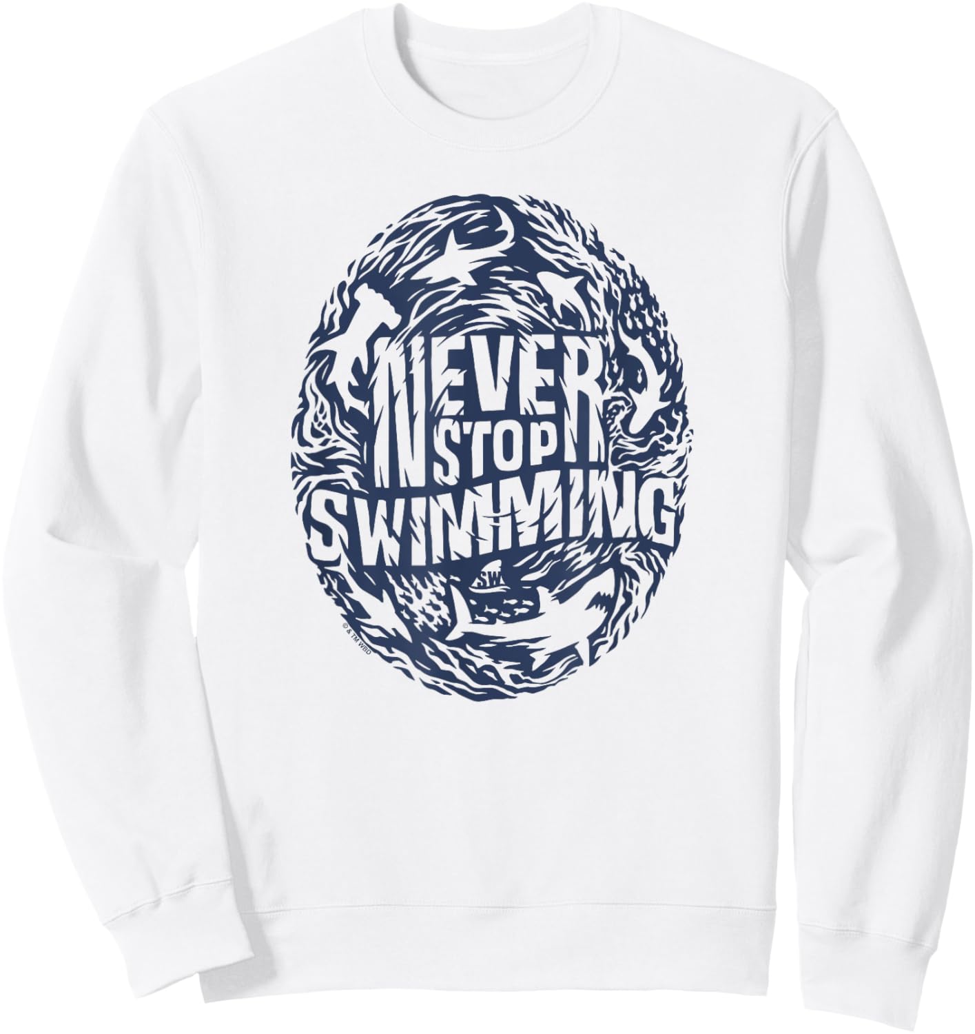 Shark Week Officially Licensed Never Stop Swimming Sweatshirt - Sweatshirt | White