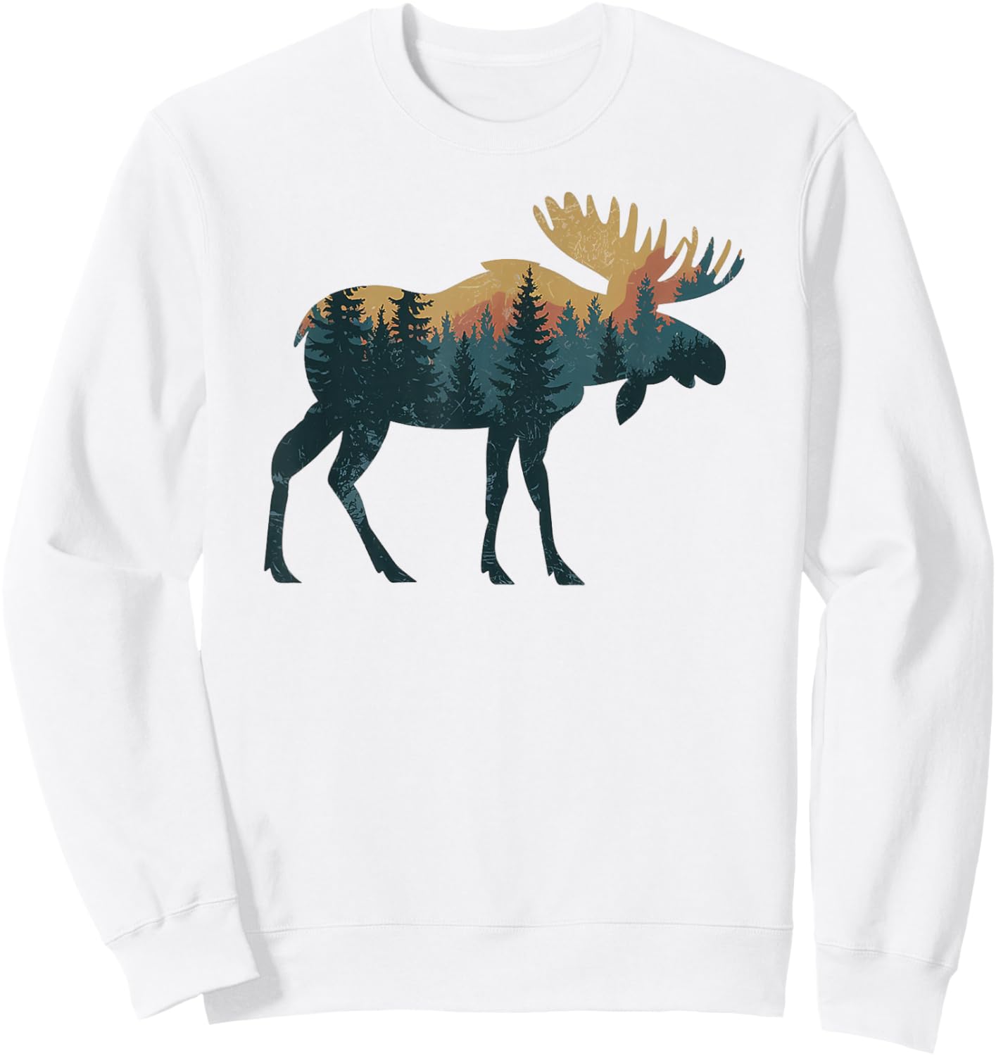 Moose Hunting Hiking Outdoor Camping Forest Men Women Moose Sweatshirt - Sweatshirt | White