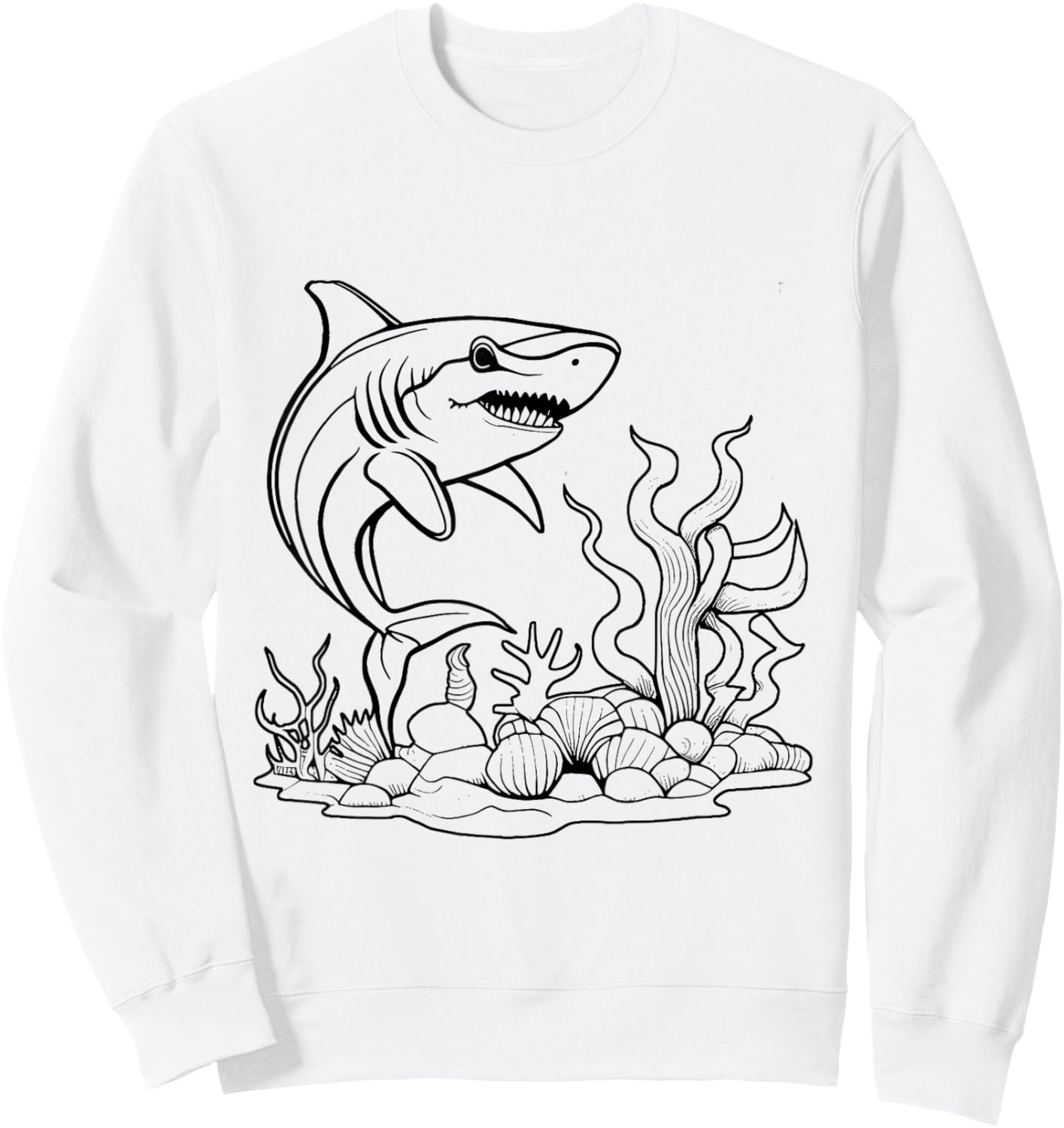 Color the shark and paint it yourself Sweatshirt - Sweatshirt | White