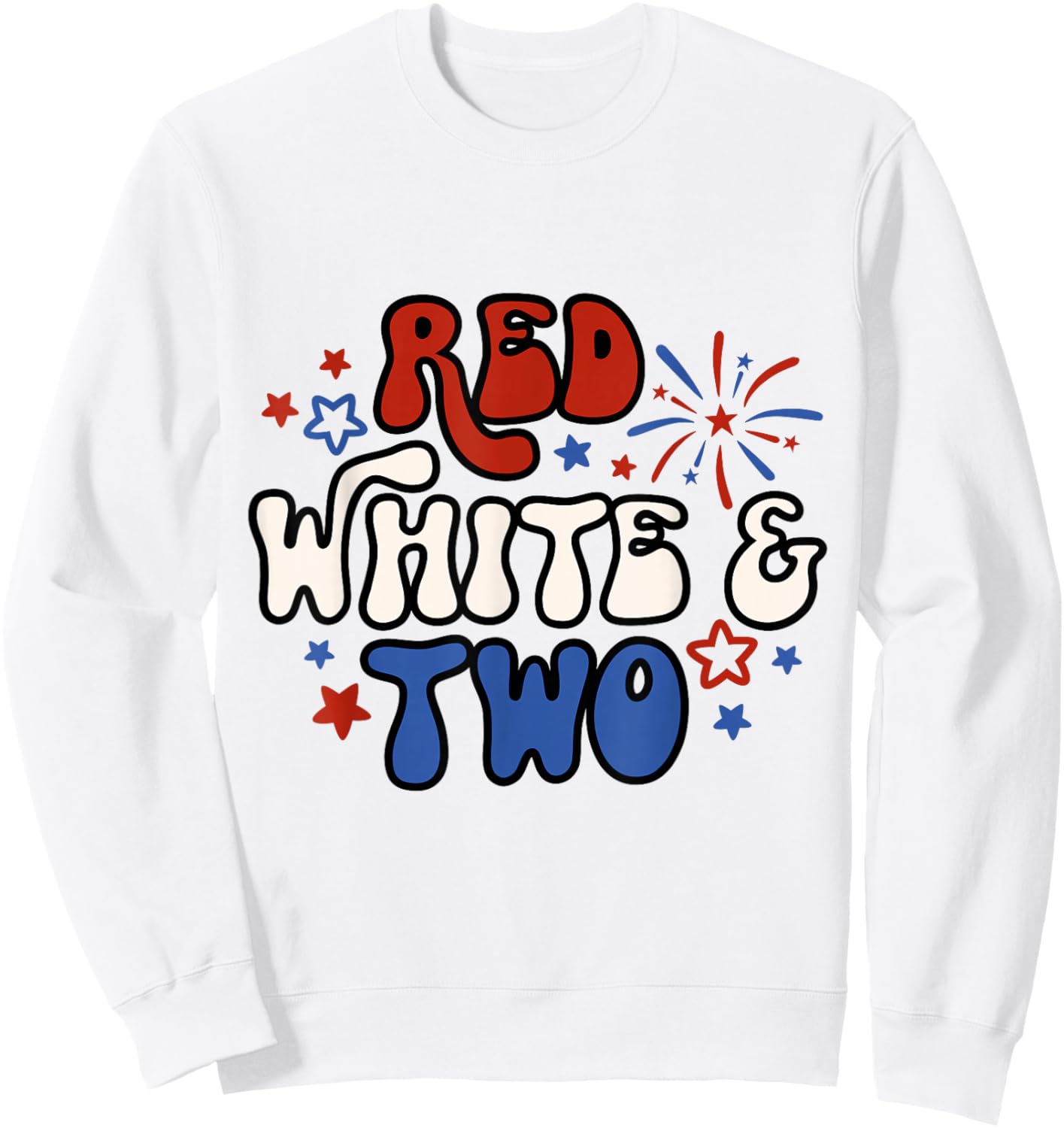 Kids Red White & Two 2nd Birthday 4th Of July Sweatshirt - Sweatshirt | White