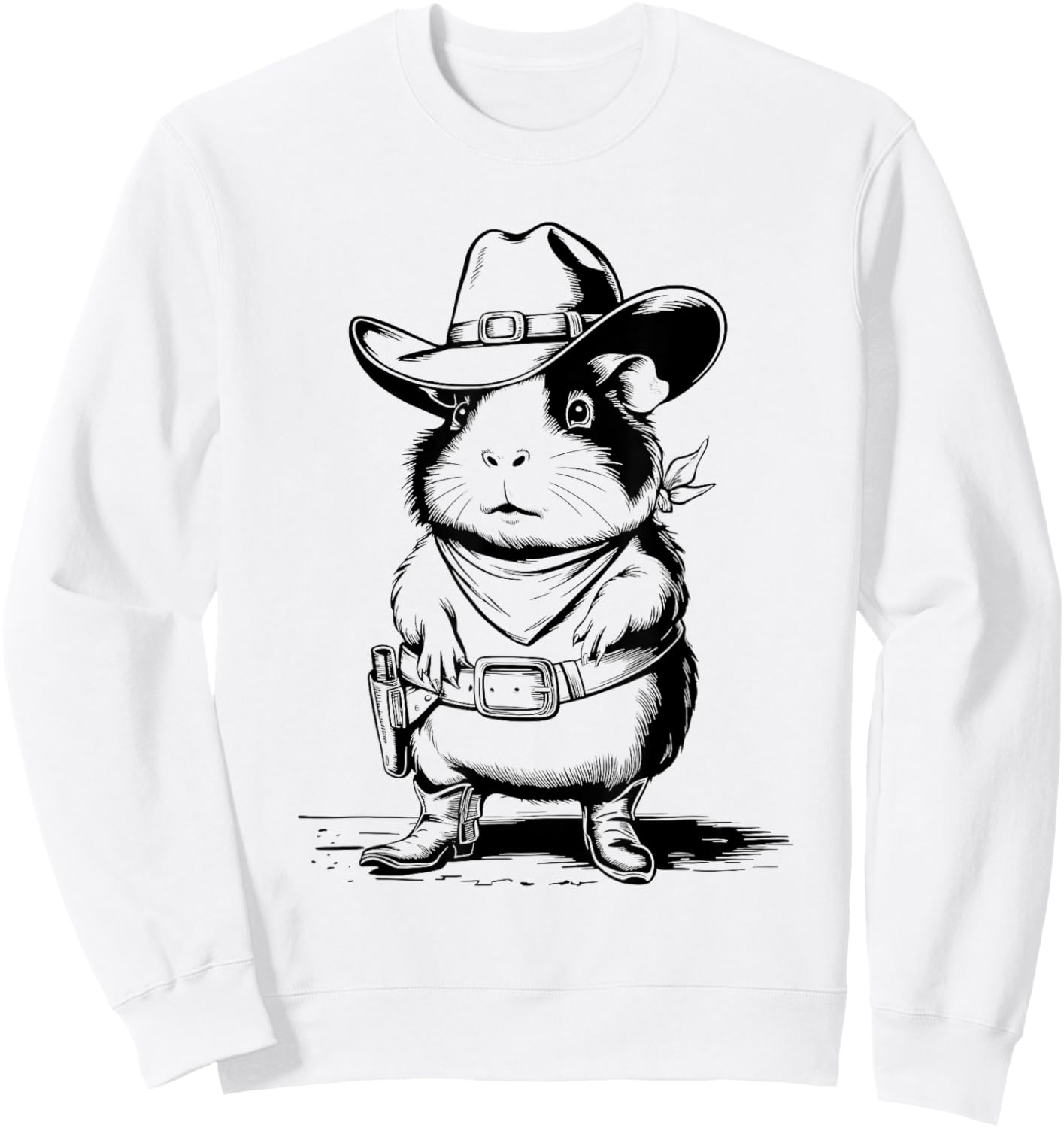 Funny Guinea Pig Cowboy Western Country Guinea Pig Sweatshirt - Sweatshirt | White