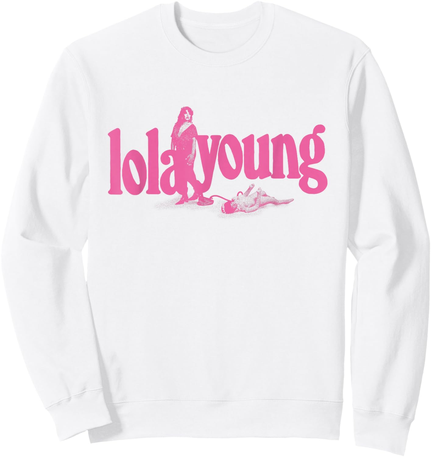 Official Lola Young Pink Logo Sweatshirt - Sweatshirt | White
