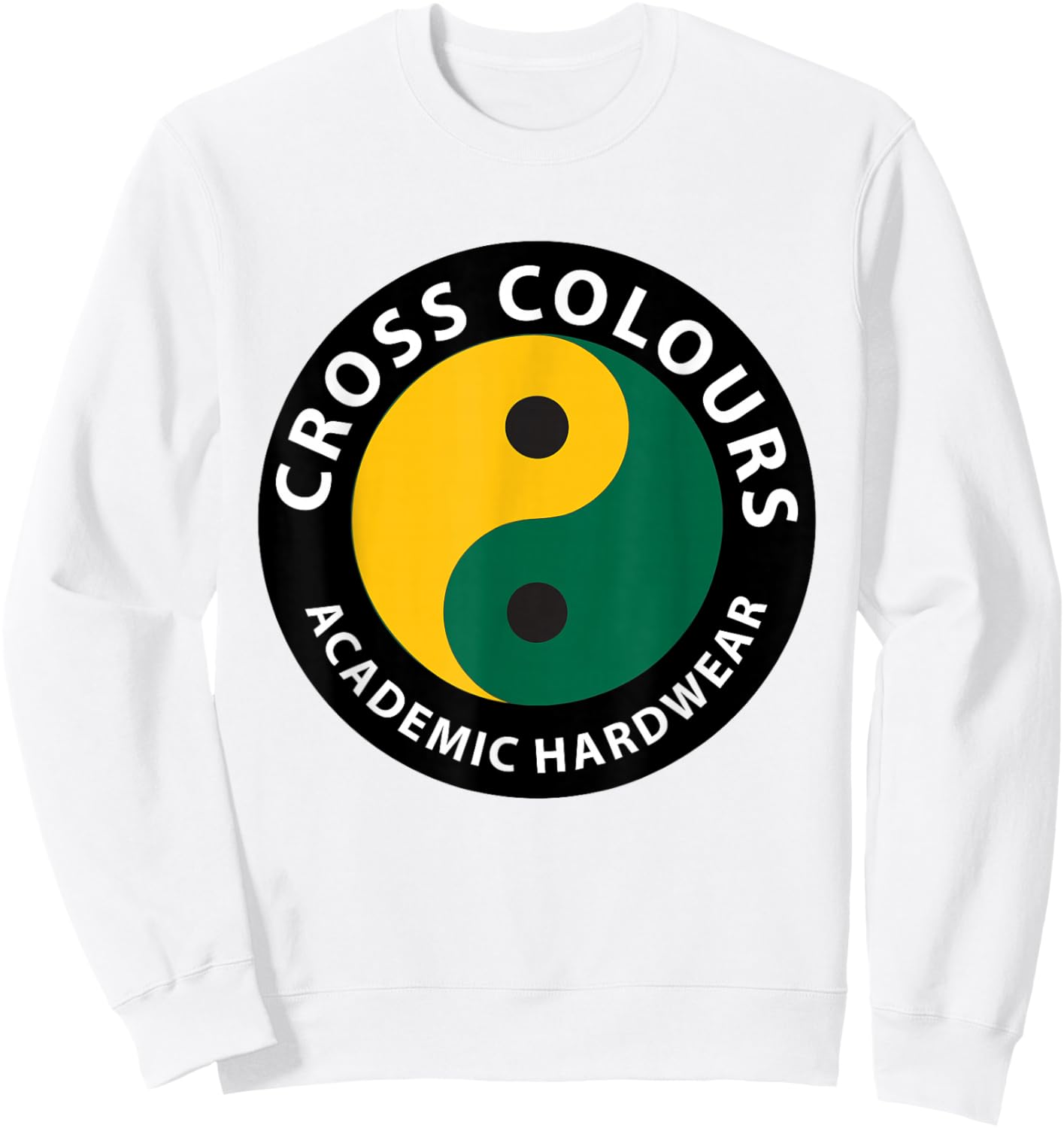 Yin Yang Circle Logo | Retro Graphic 1990's Vintage Sweatshirt - Sweatshirt | White