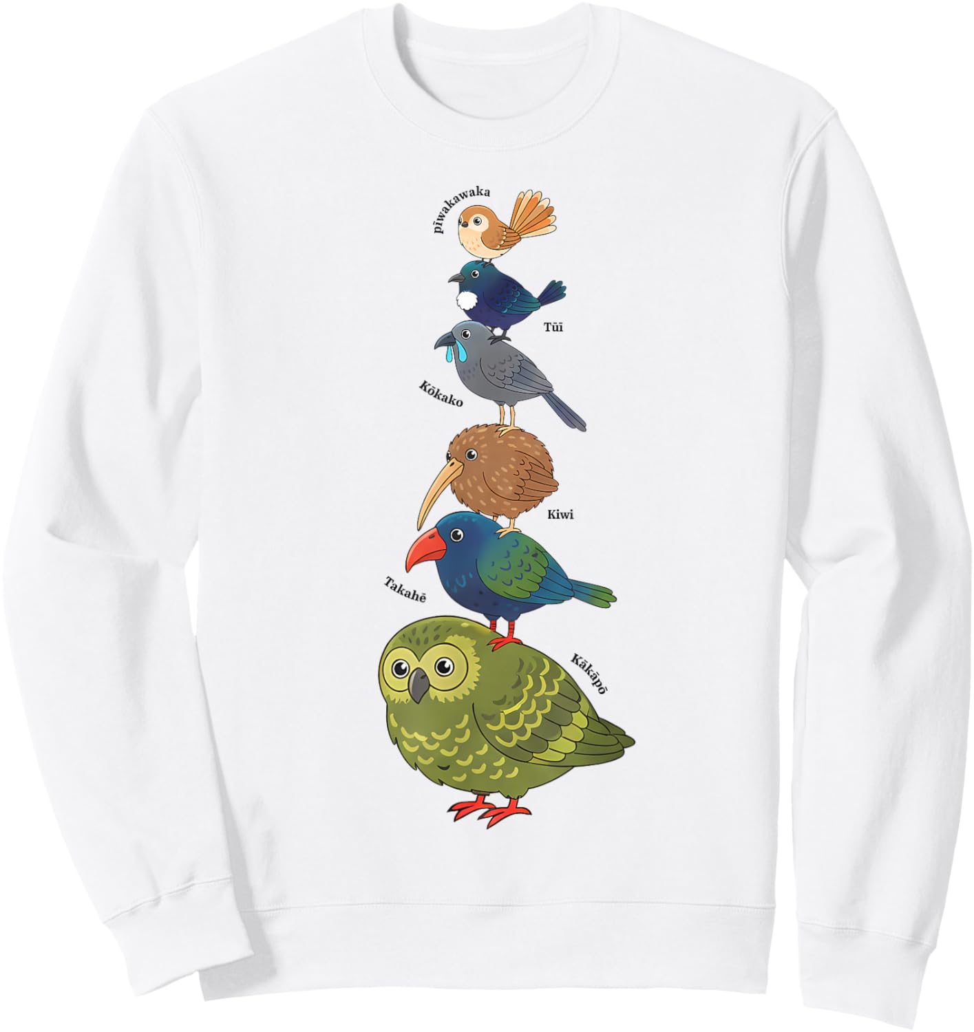 New Zealand Bird Lover Wildlife Bird Watching Kiwi Kakapo Sweatshirt - Sweatshirt | White