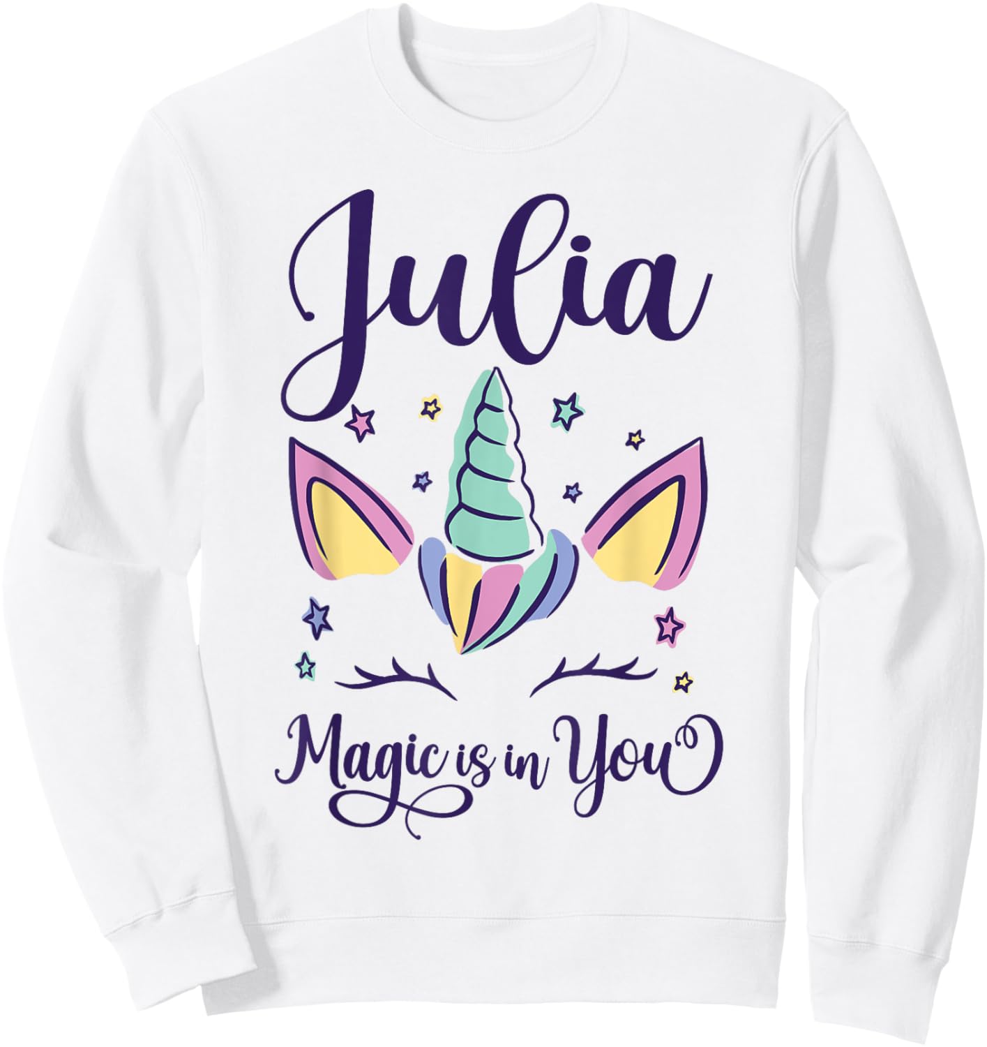 First Name Julia Personalized I Love Julia Sweatshirt - Sweatshirt | White