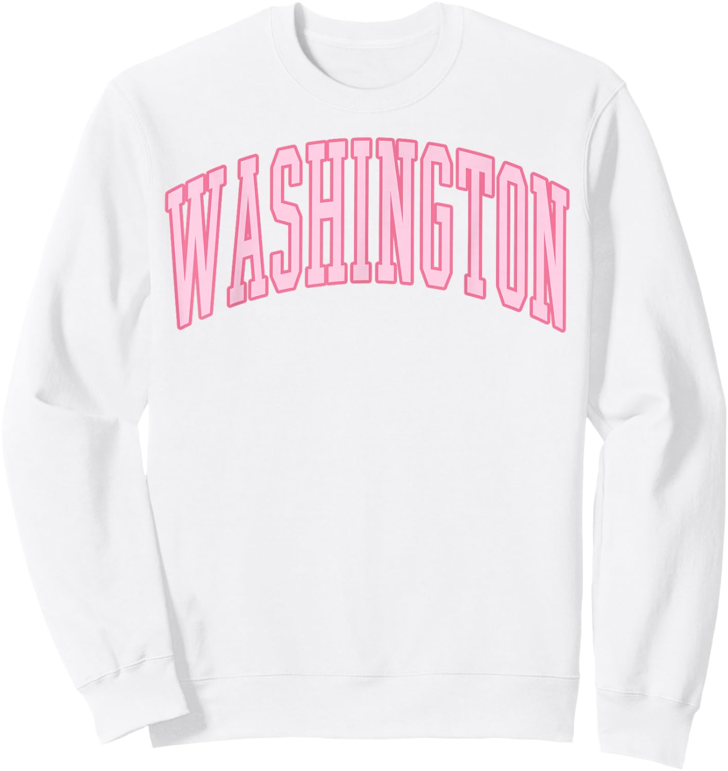 Washington Vintage Preppy Varsity Pink Sports Sweatshirt - Sweatshirt | White