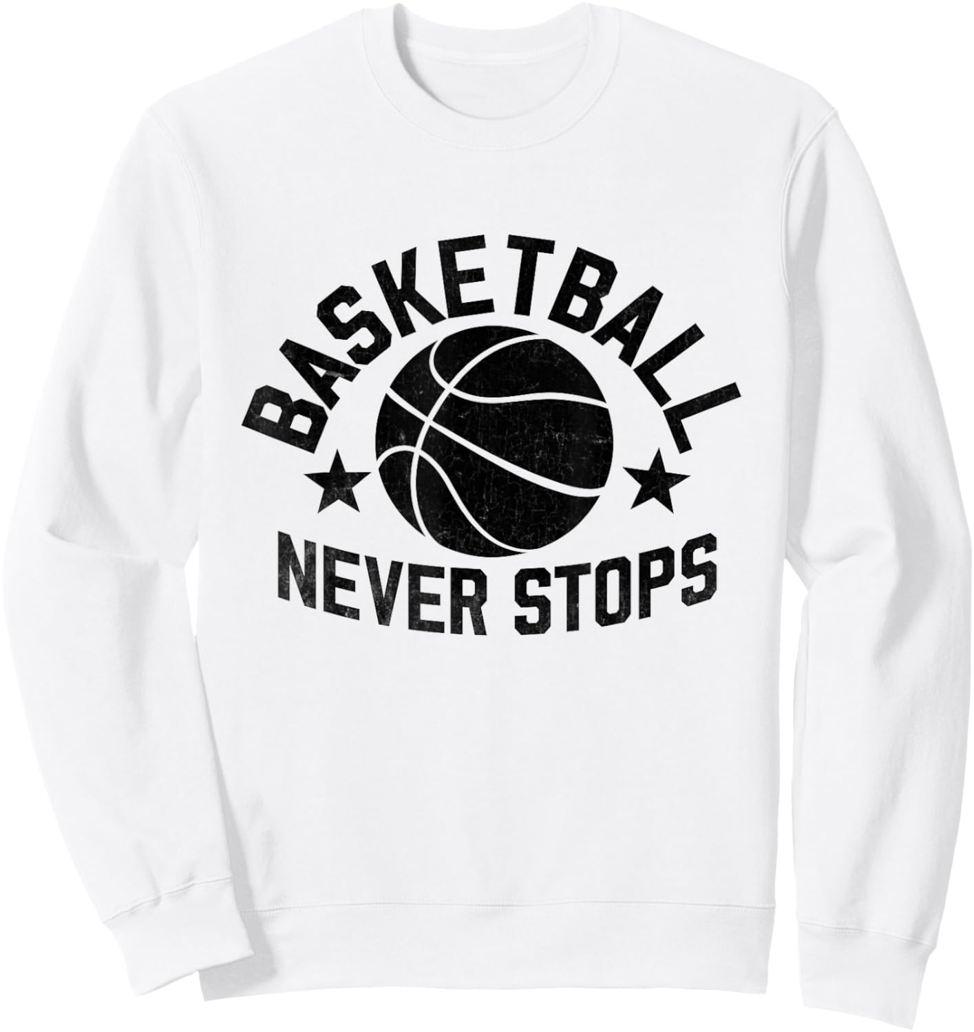 Basketball Never Stops Shoot Court Player Sweatshirt - Sweatshirt | White
