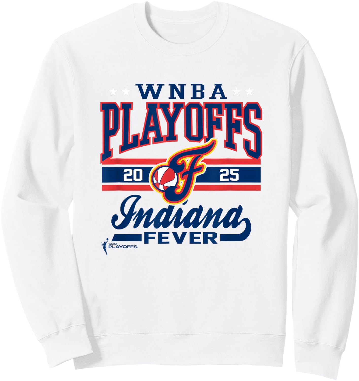WNBA Official Indiana Fever 2025 Playoffs Time for Action Sweatshirt - Sweatshirt | White