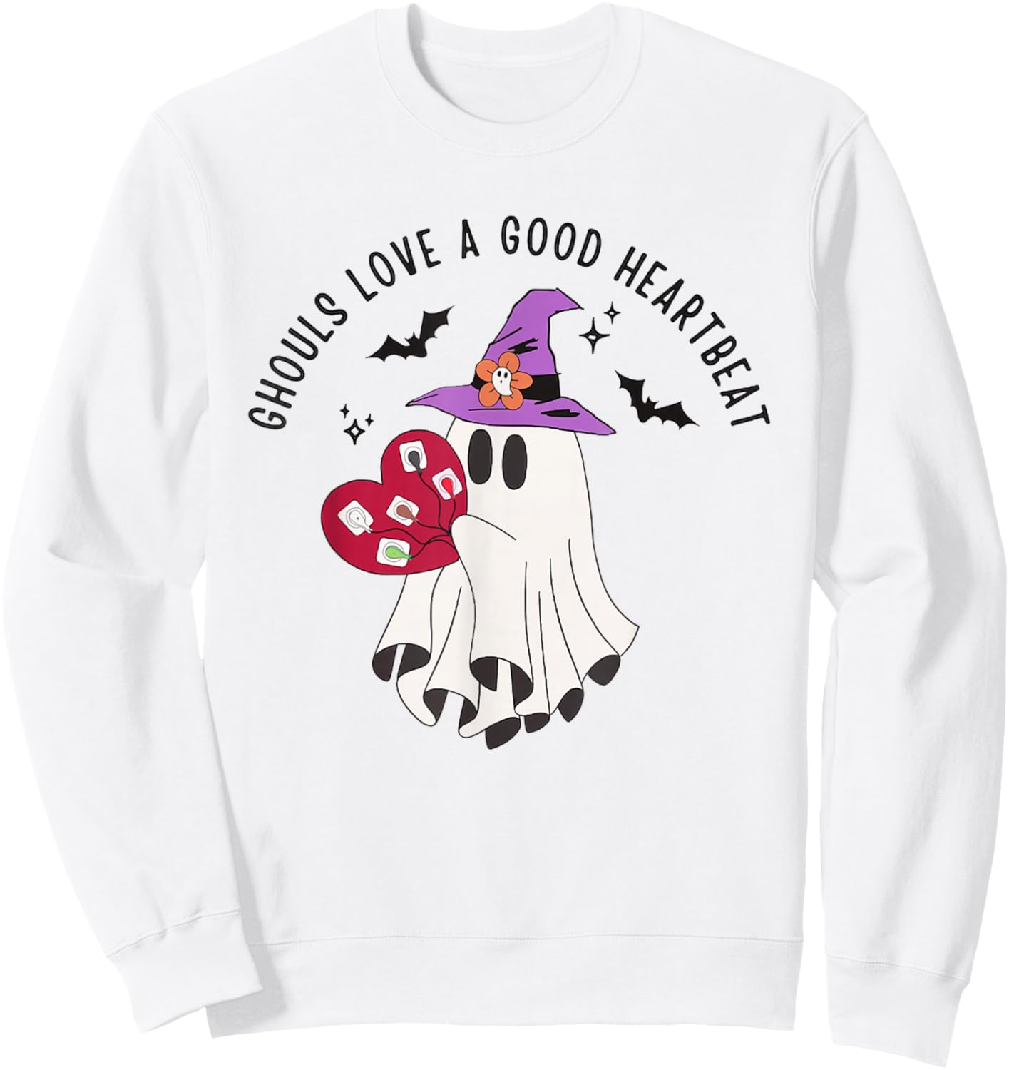 Cardiologist Halloween Cardiology Nurse Telemetry Nurse Ekg Sweatshirt - Sweatshirt | White
