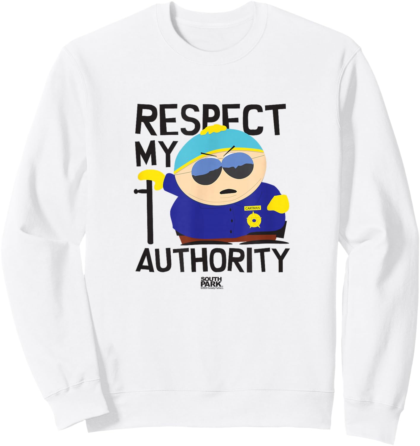 South Park Cartman Respect My Authority Sweatshirt - Sweatshirt | White