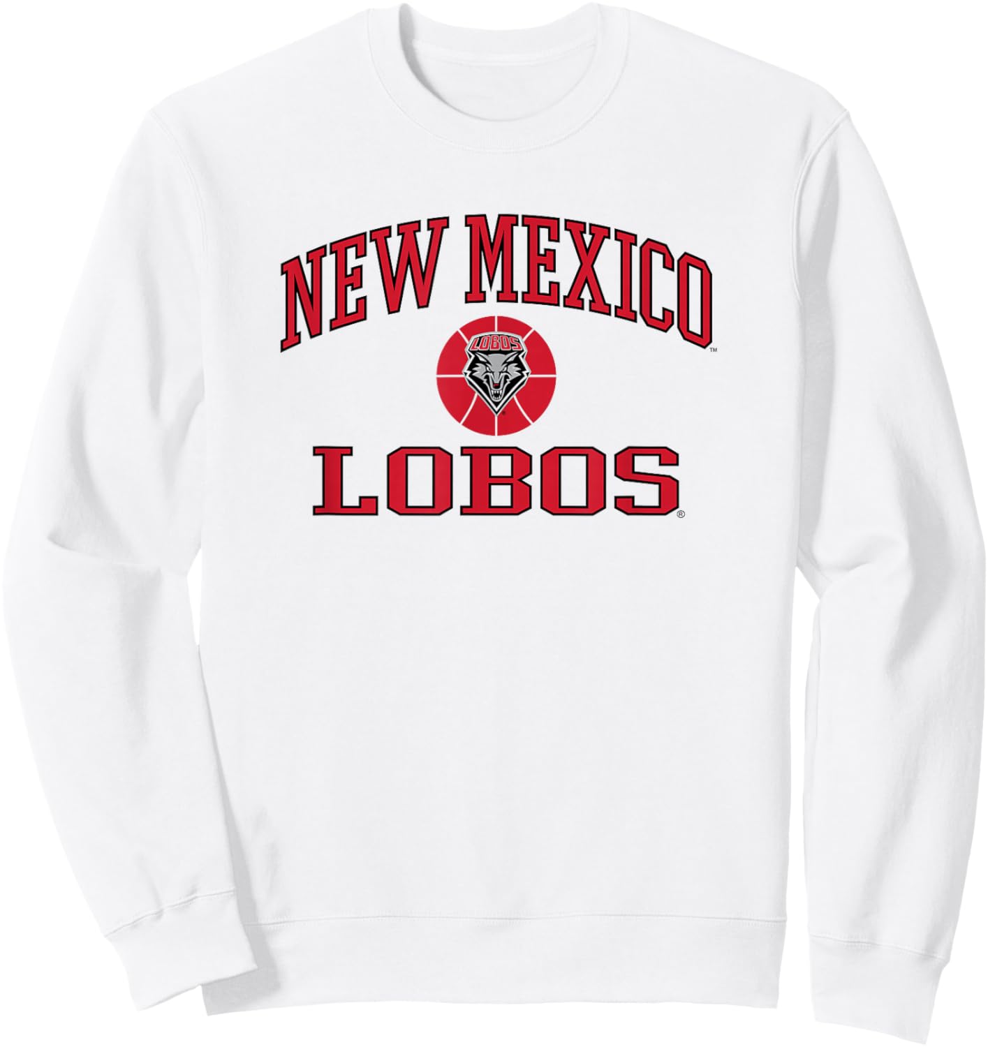 New Mexico Lobos Basketball Screen White Officially Licensed Sweatshirt - Sweatshirt | White