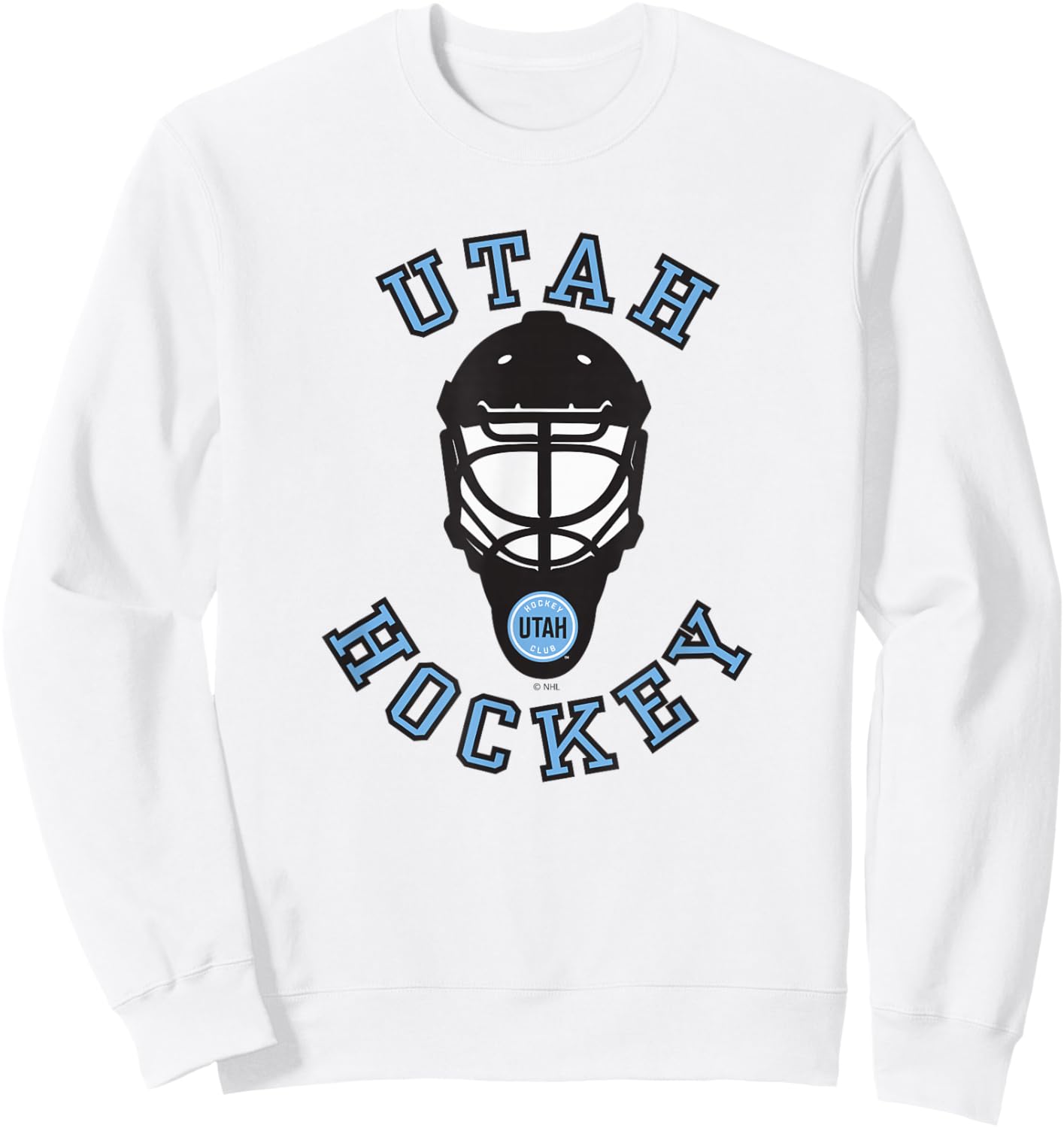 Utah Hockey Club Hockey Mask Gray Officially Licensed Sweatshirt - Sweatshirt | White