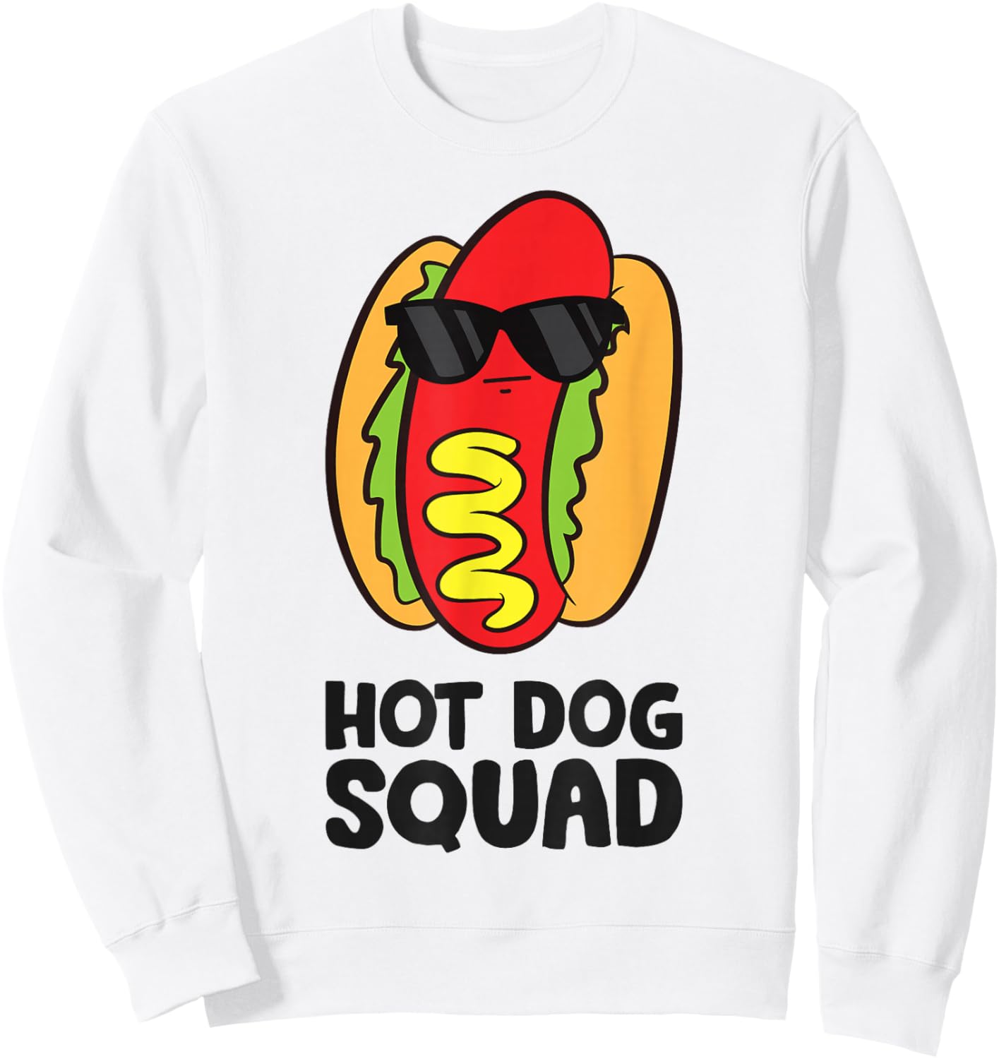 Hot Dog Squad Funny Hotdog Sweatshirt - Sweatshirt | White