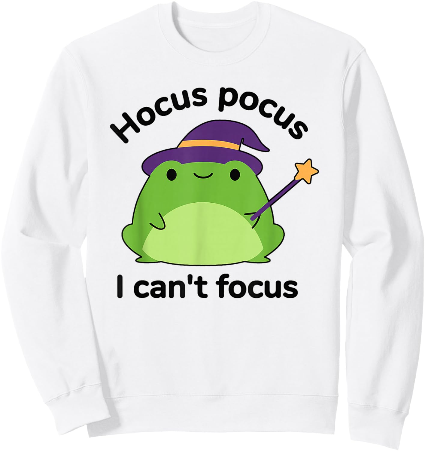 Humour ADHD Hyperactivity Disorder Hocus Pocus I Cant Focus Sweatshirt - Sweatshirt | White