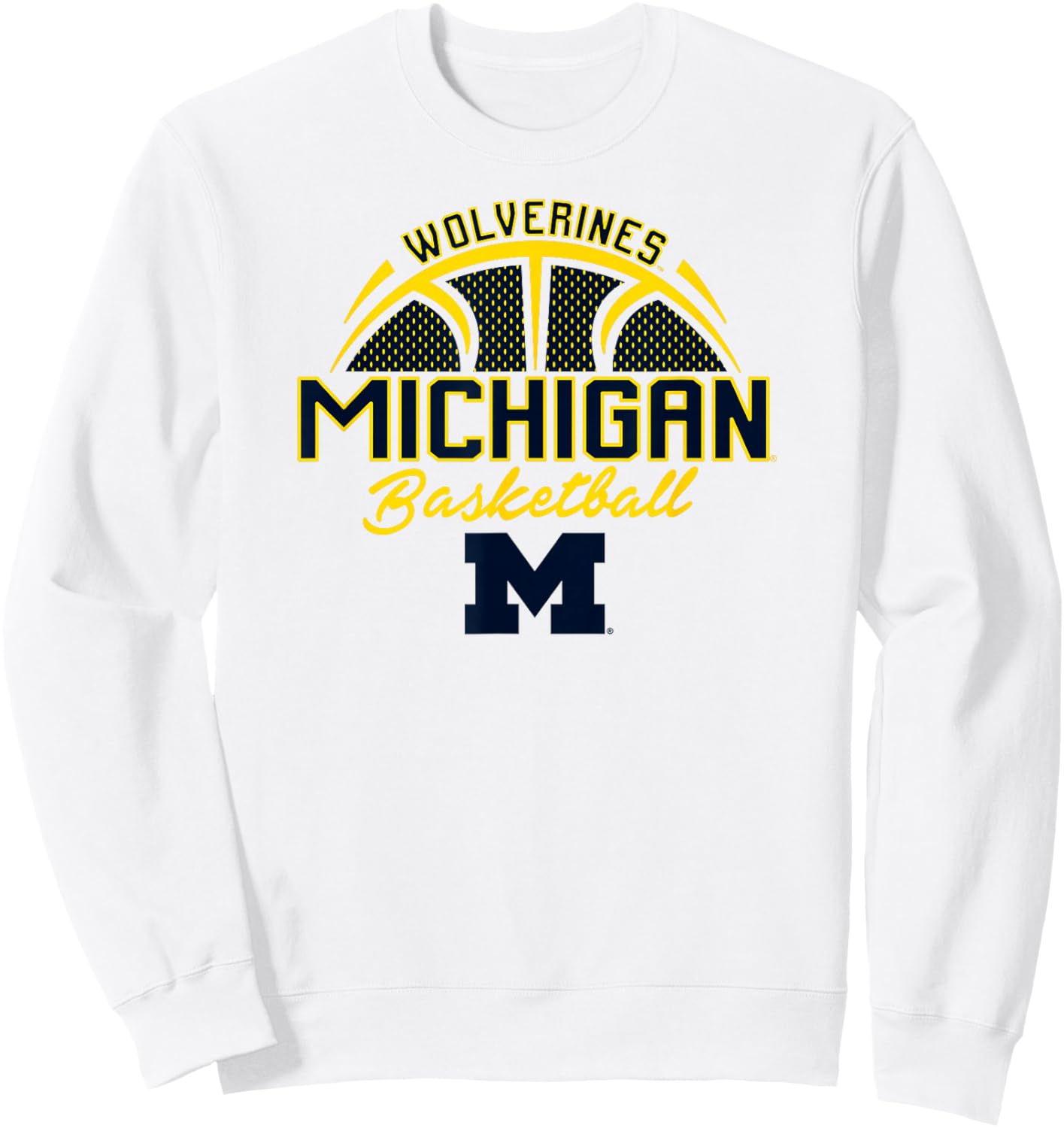 Michigan Wolverines Basketball Three Pointer Gray Sweatshirt - Sweatshirt | White