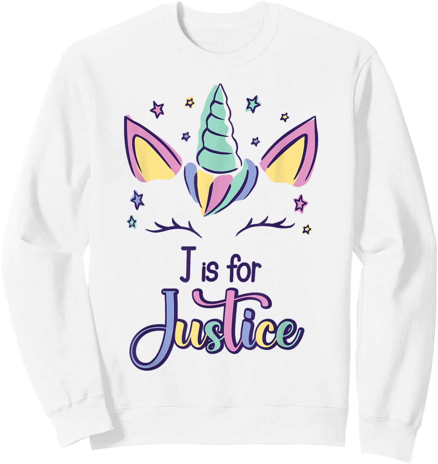 First Name Justice Personalized J Is For Justice Sweatshirt - Sweatshirt | White