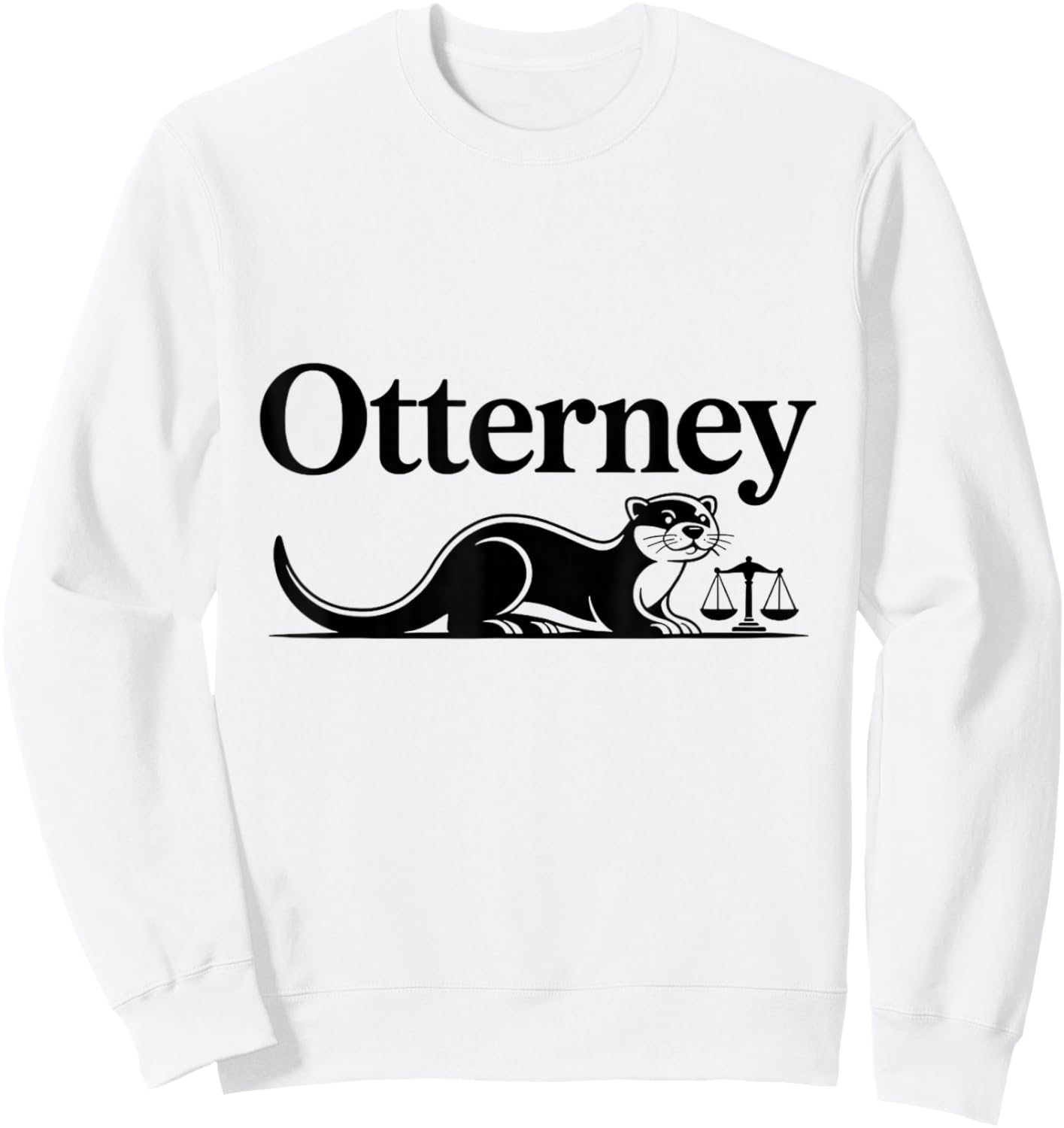 Otter Attorney Lawyer Animal Pun Sweatshirt - Sweatshirt | White
