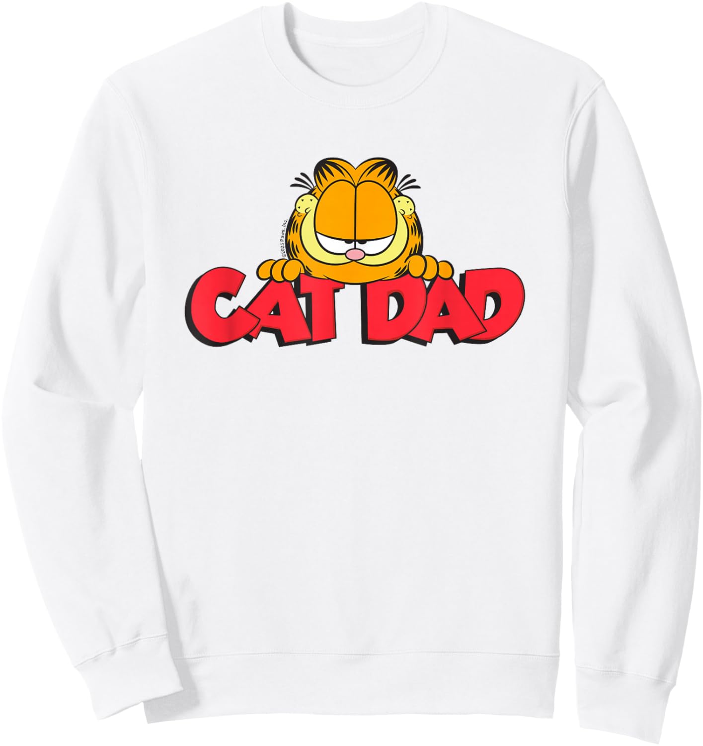 Garfield Cat Dad Father's Day Sweatshirt - Sweatshirt | White