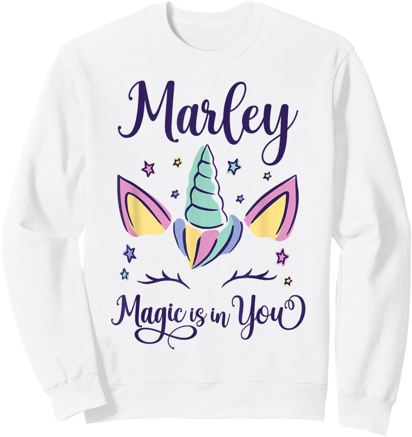 First Name Marley Personalized I Love Marley Sweatshirt - Sweatshirt | White