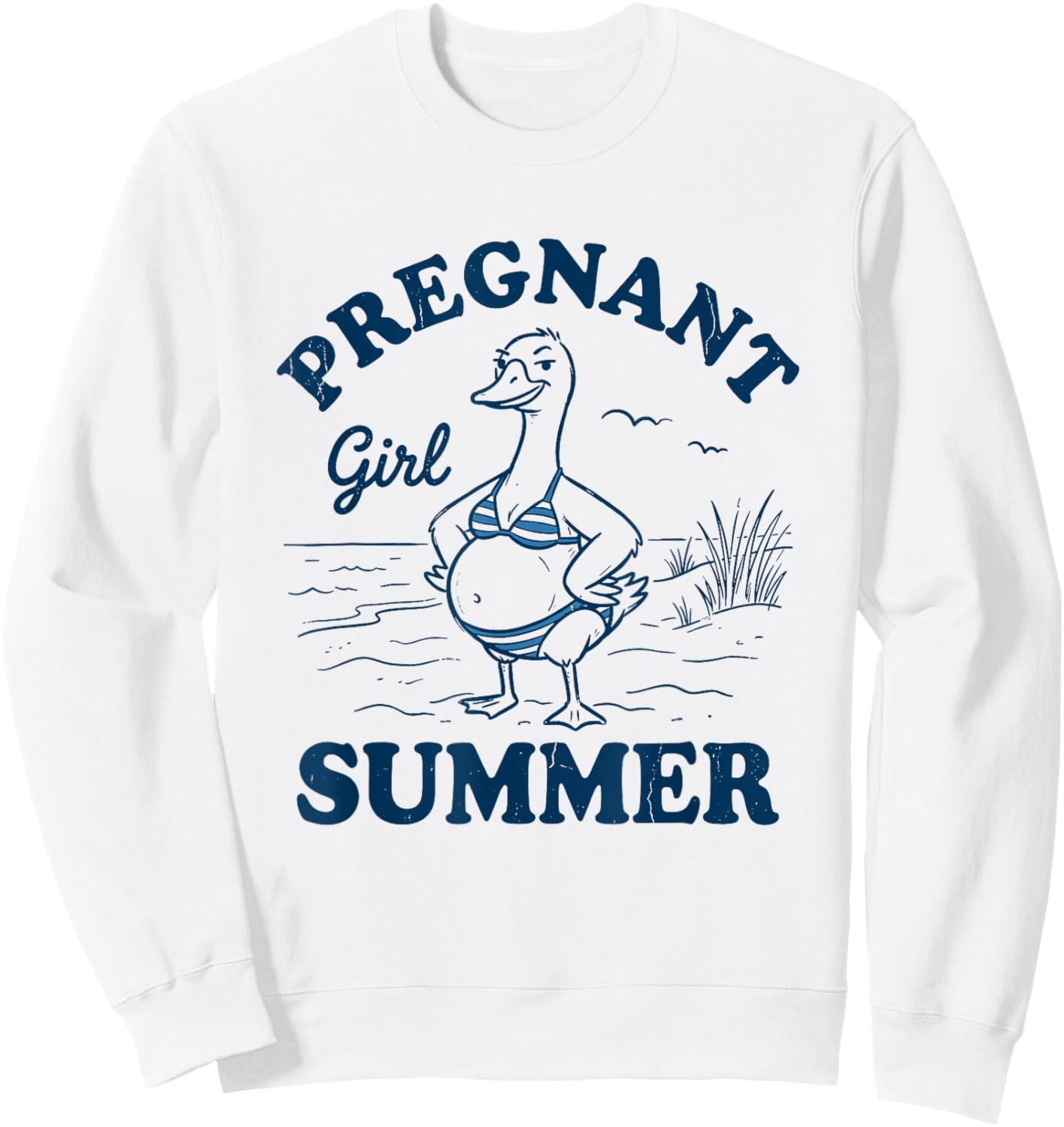 Pregnant Girl Summer Silly-Goose Beach Vacation New Mom Life Sweatshirt - Sweatshirt | White