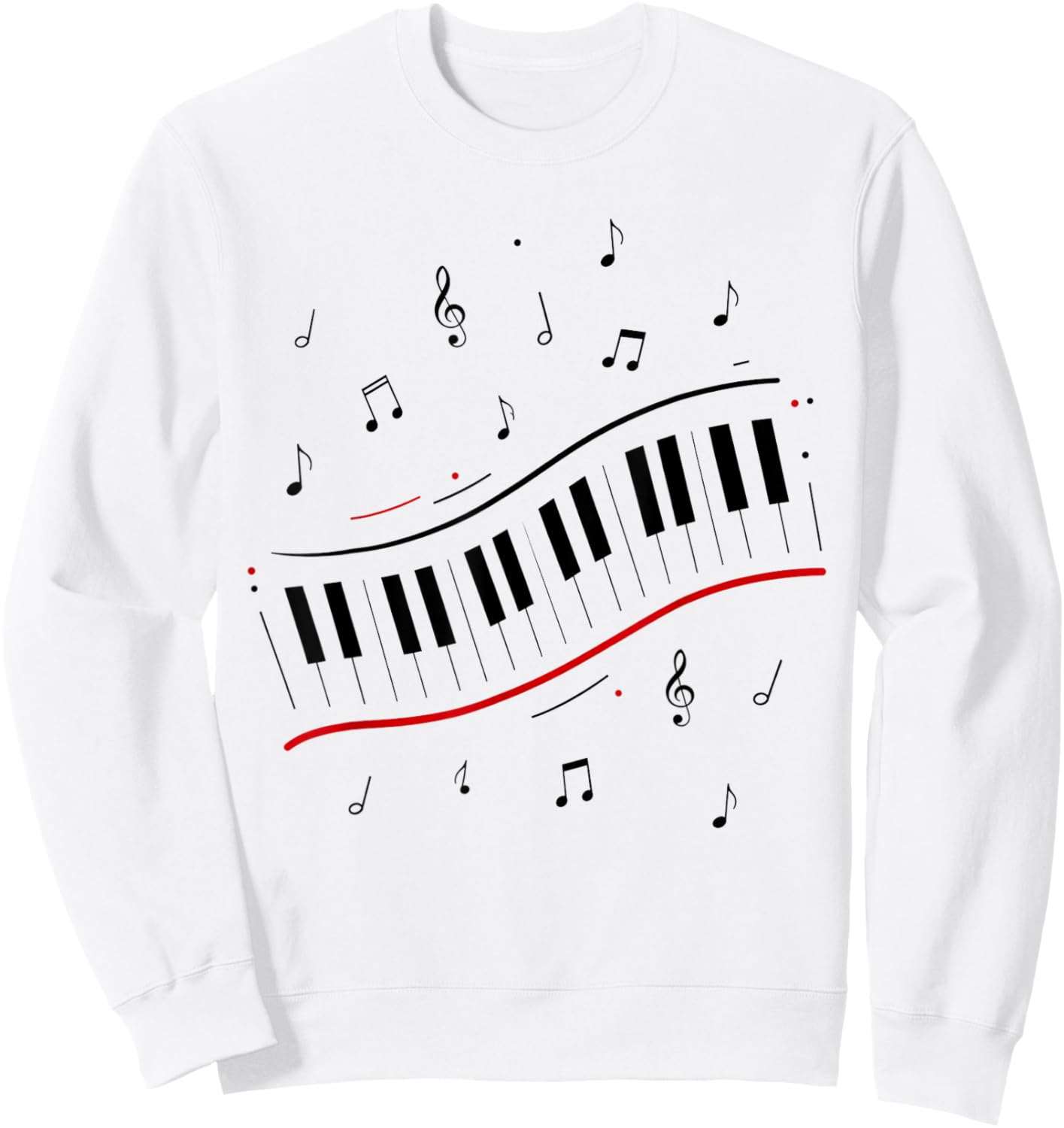 Minimal Piano Beat Keyboard Music Notes Pianist Art Musical Sweatshirt - Sweatshirt | White