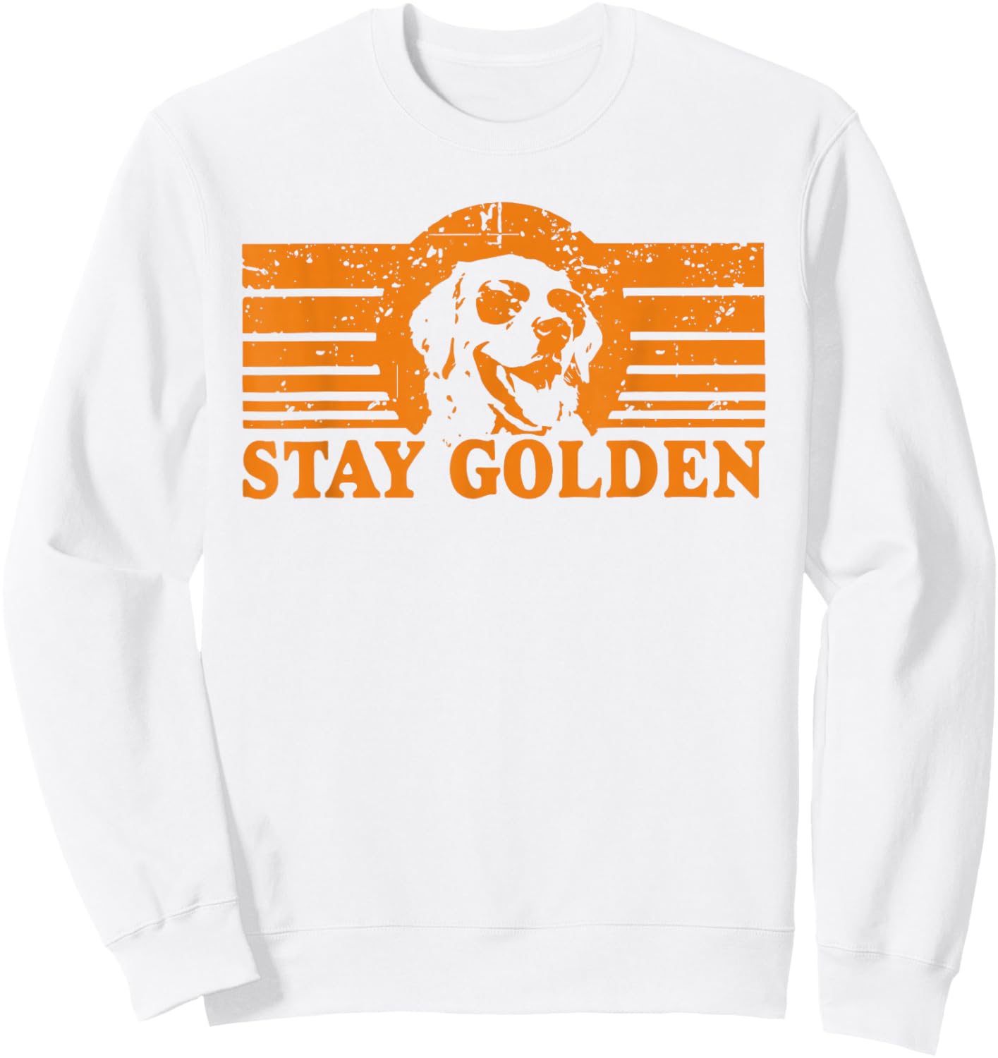 Stay Golden Golden Retriever Retro Sunset Dog Design Sweatshirt - Sweatshirt | White