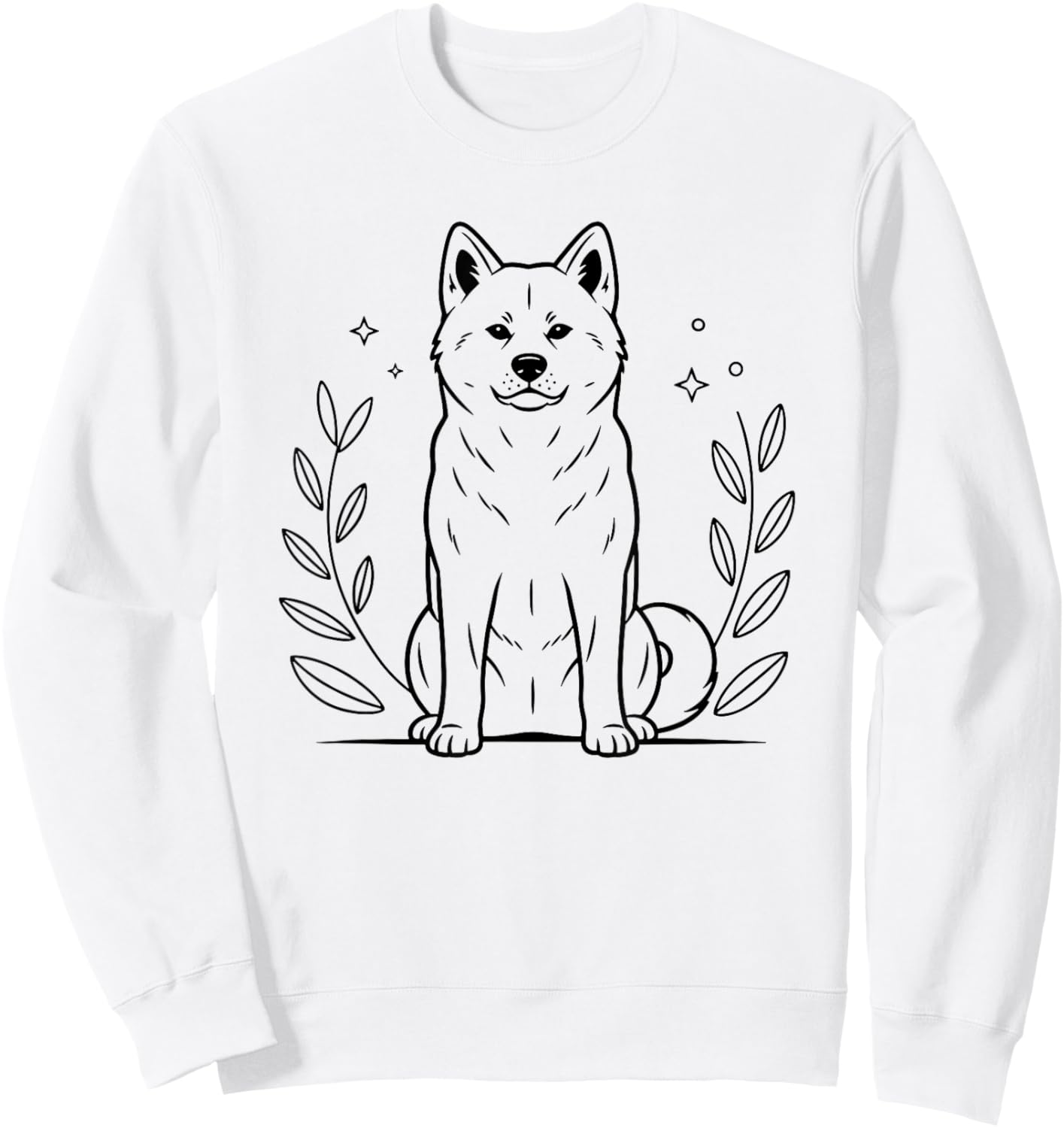 Line Art Japanese Akita Inu Minimalist Sweatshirt - Sweatshirt | White