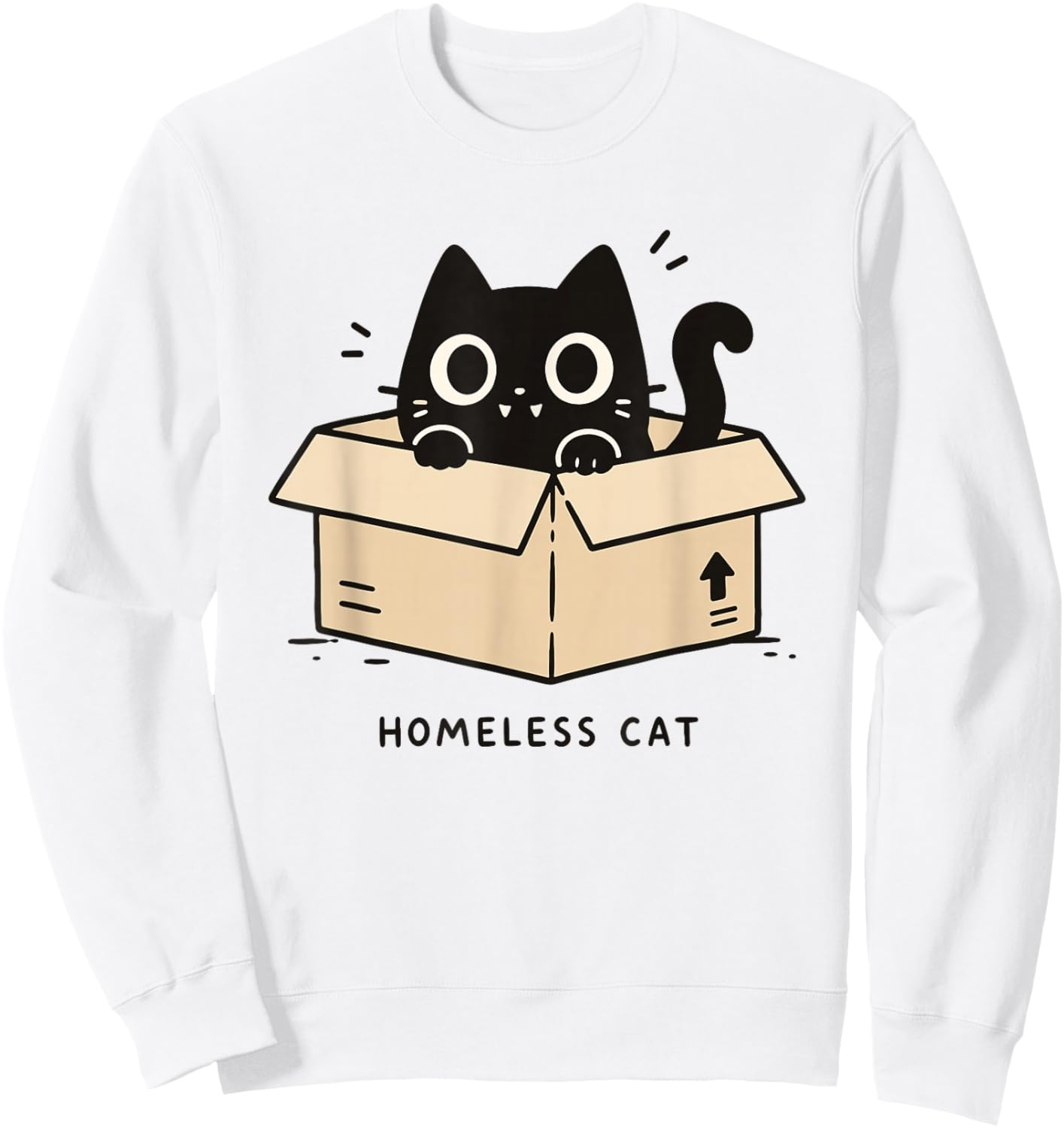 Boîte pour Chat sans abri - Chat Noir Mignon Sweatshirt - Sweatshirt | White