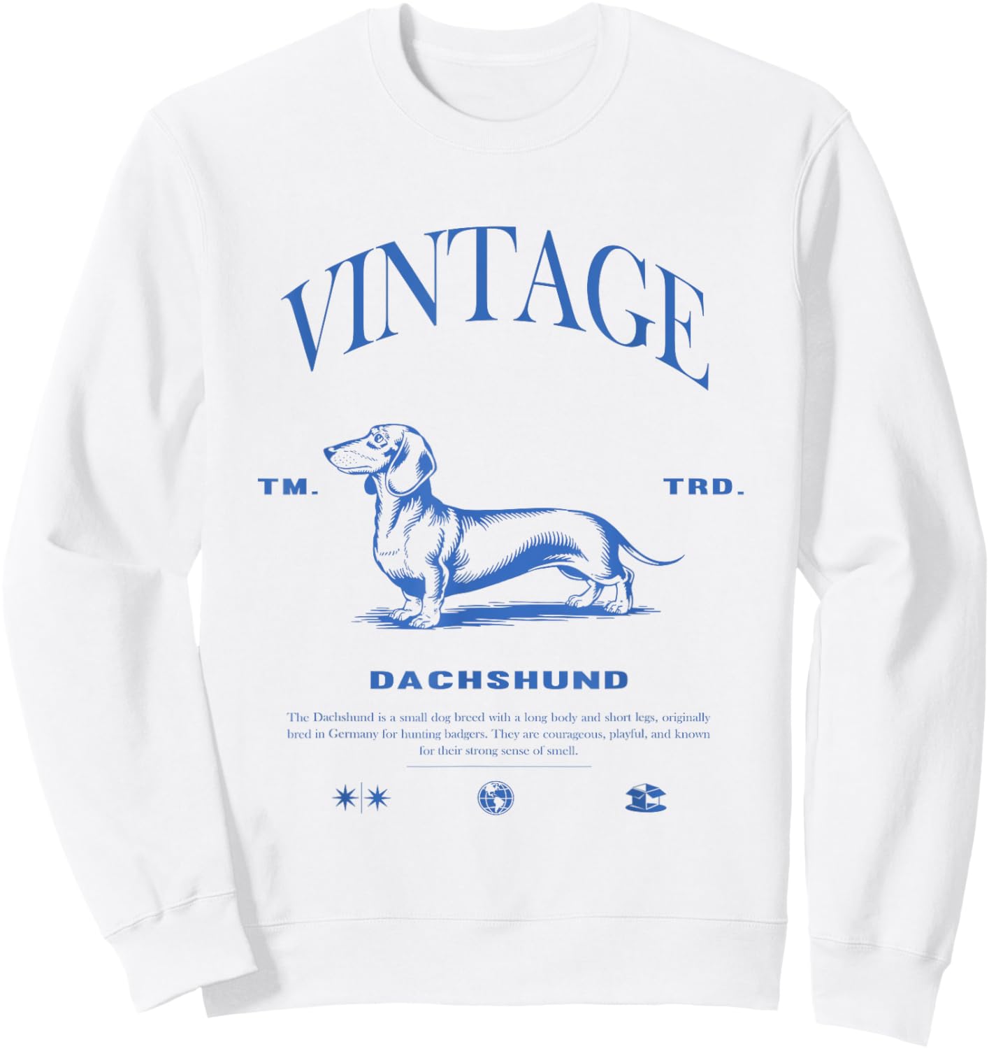 Dachshund Dog Vintage Sweatshirt - Sweatshirt | White