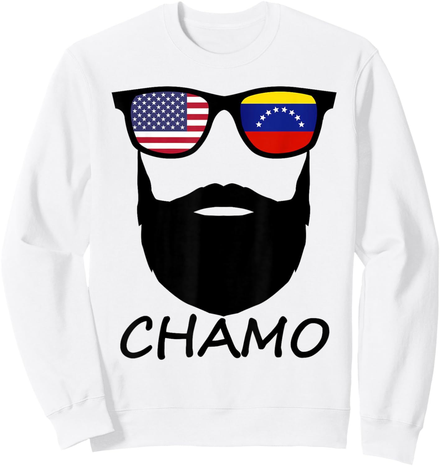 Half American Venezuelan Chamo USA Venezuela Flag Patriot Sweatshirt - Sweatshirt | White