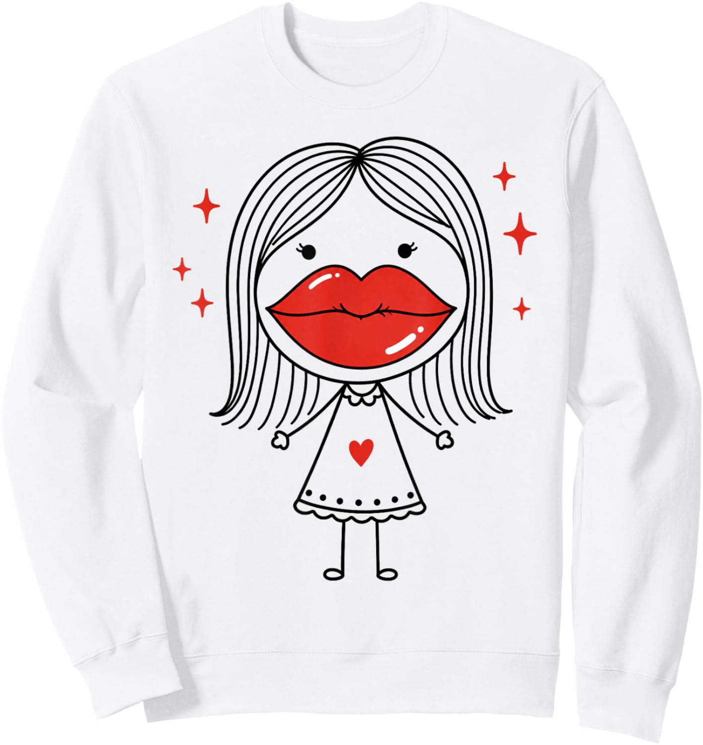 Lip Filler Injection Funny Sarcastic Beauty Glam Girl Red Sweatshirt - Sweatshirt | White