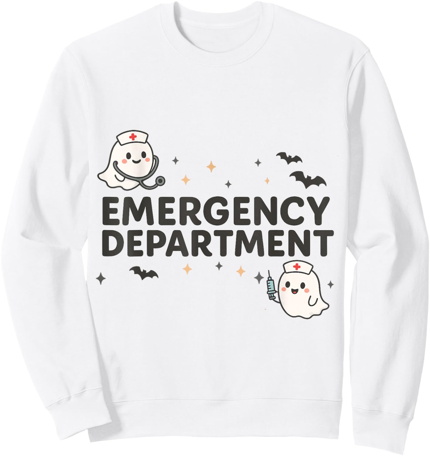 ER Emergency Ghost Nurse Halloween Costume Shirt Sweatshirt - Sweatshirt | White
