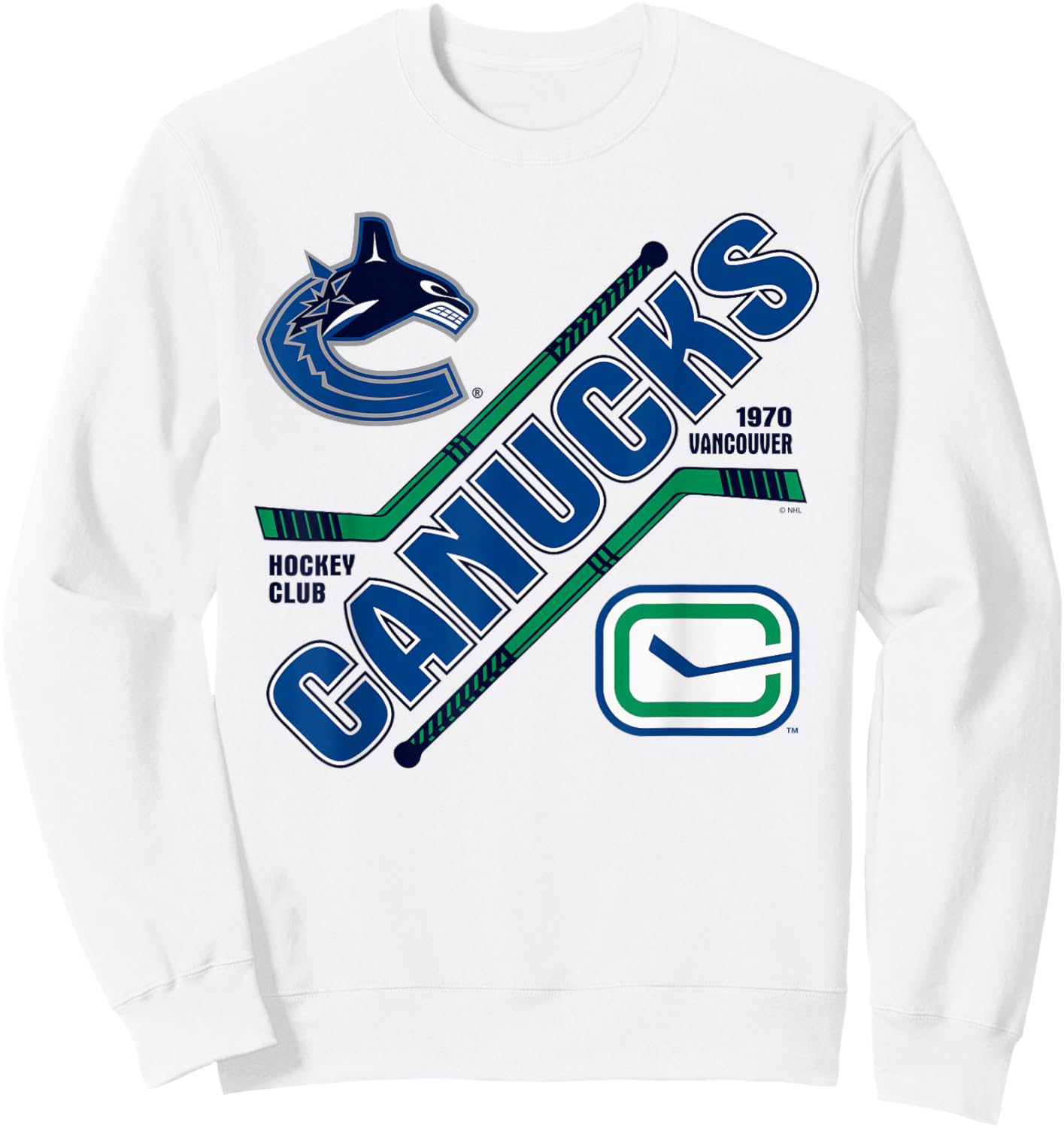 Vancouver Canucks Force Gray Officially Licensed Sweatshirt - Sweatshirt | White