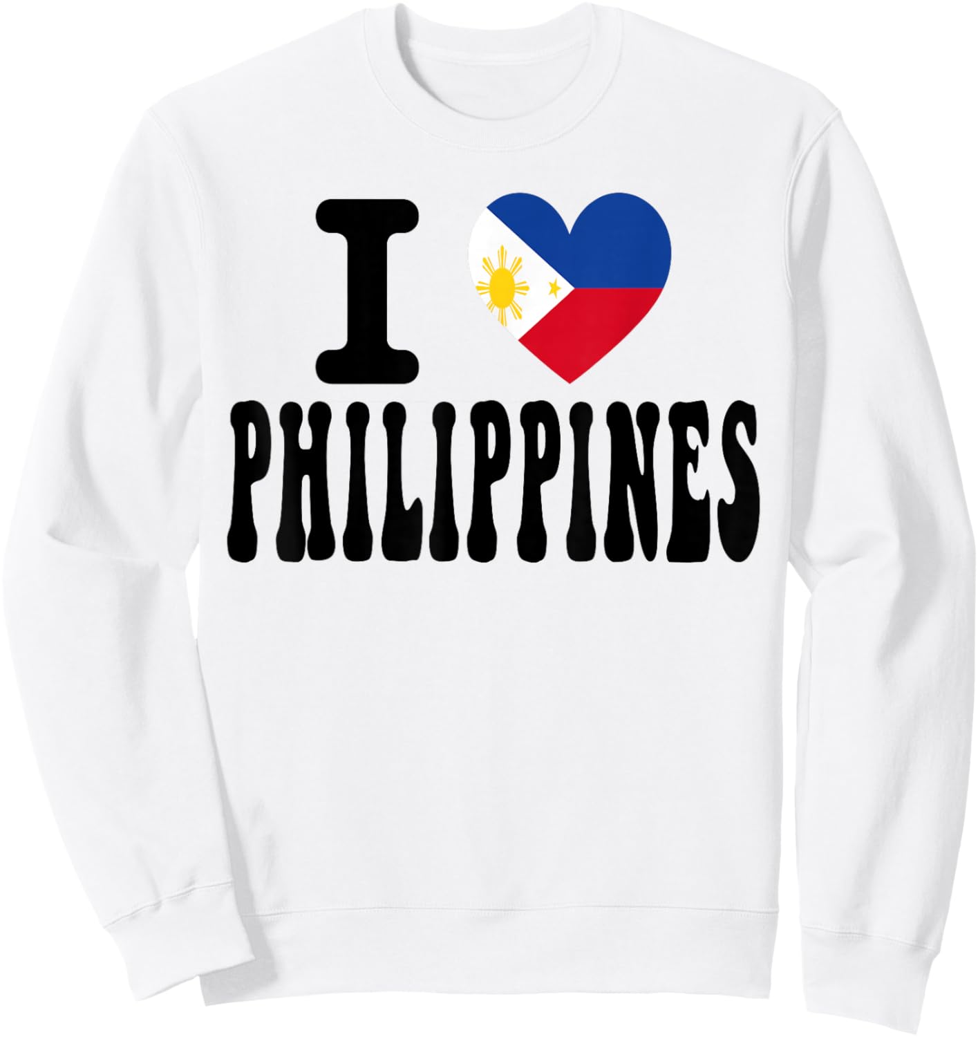 Souvenir de Voyage rétro avec Inscription « I Love Philippines » en Forme de cœur Sweatshirt - Sweatshirt | White