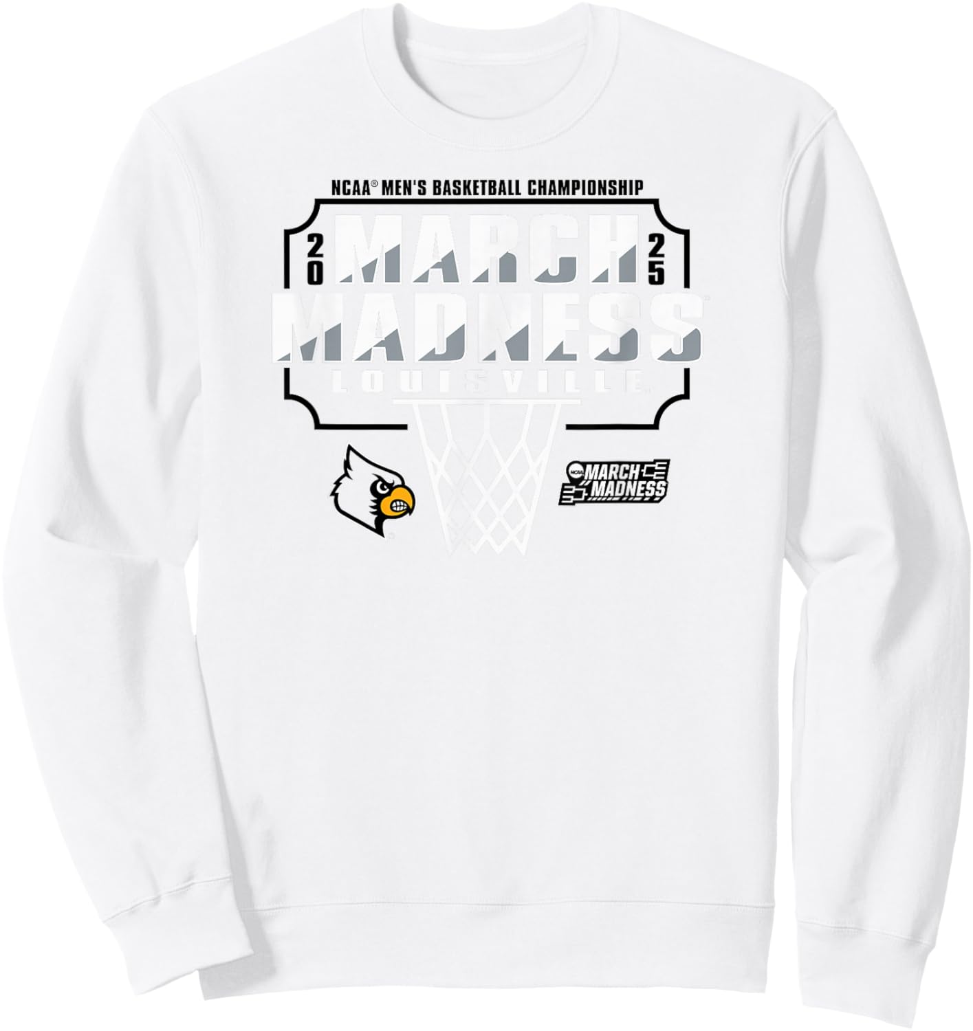 Louisville Cardinals March Madness 2025 Men's Basketball Red Sweatshirt - Sweatshirt | White