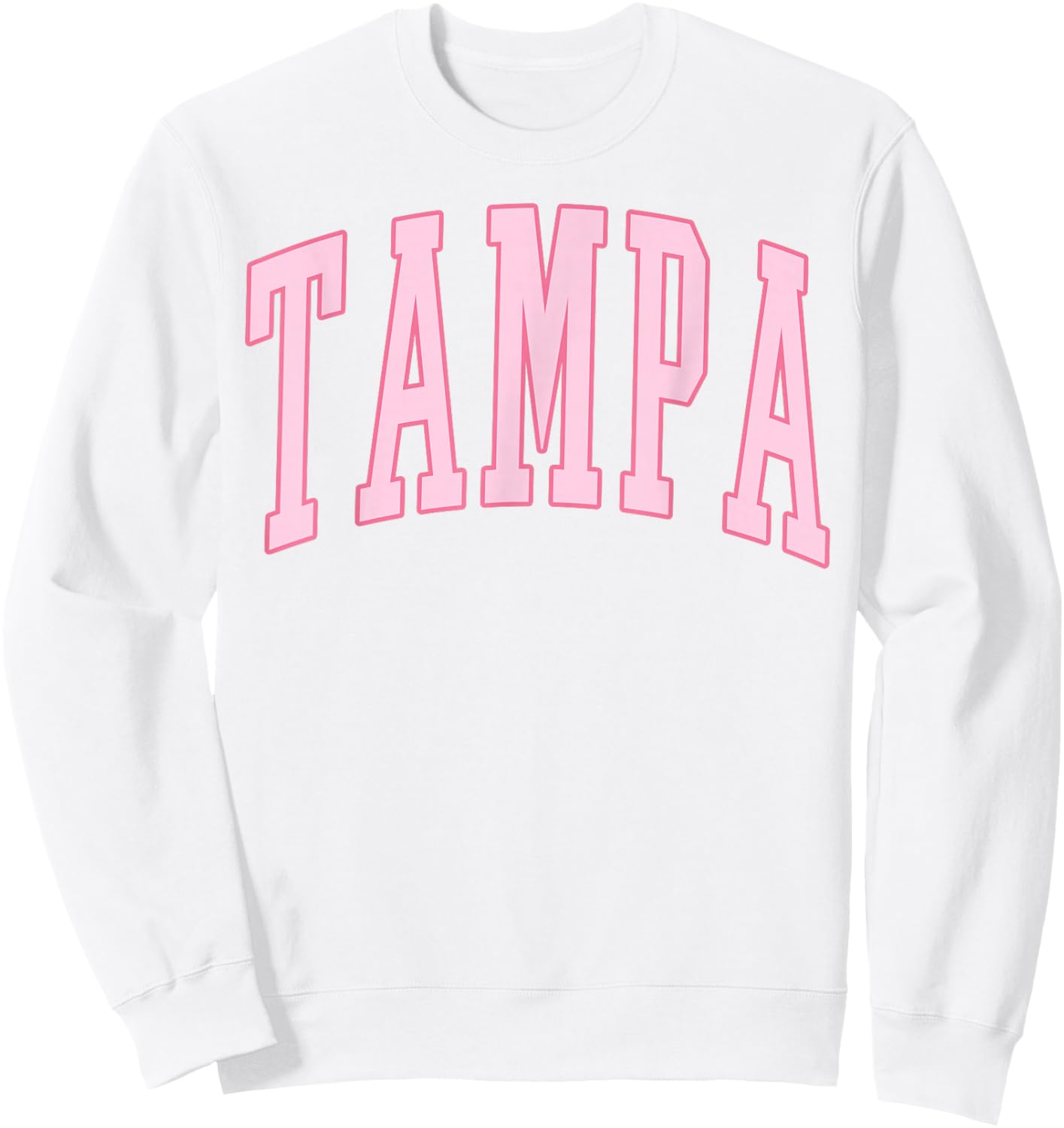 Tampa Vintage Preppy Varsity Pink Sports Sweatshirt - Sweatshirt | White