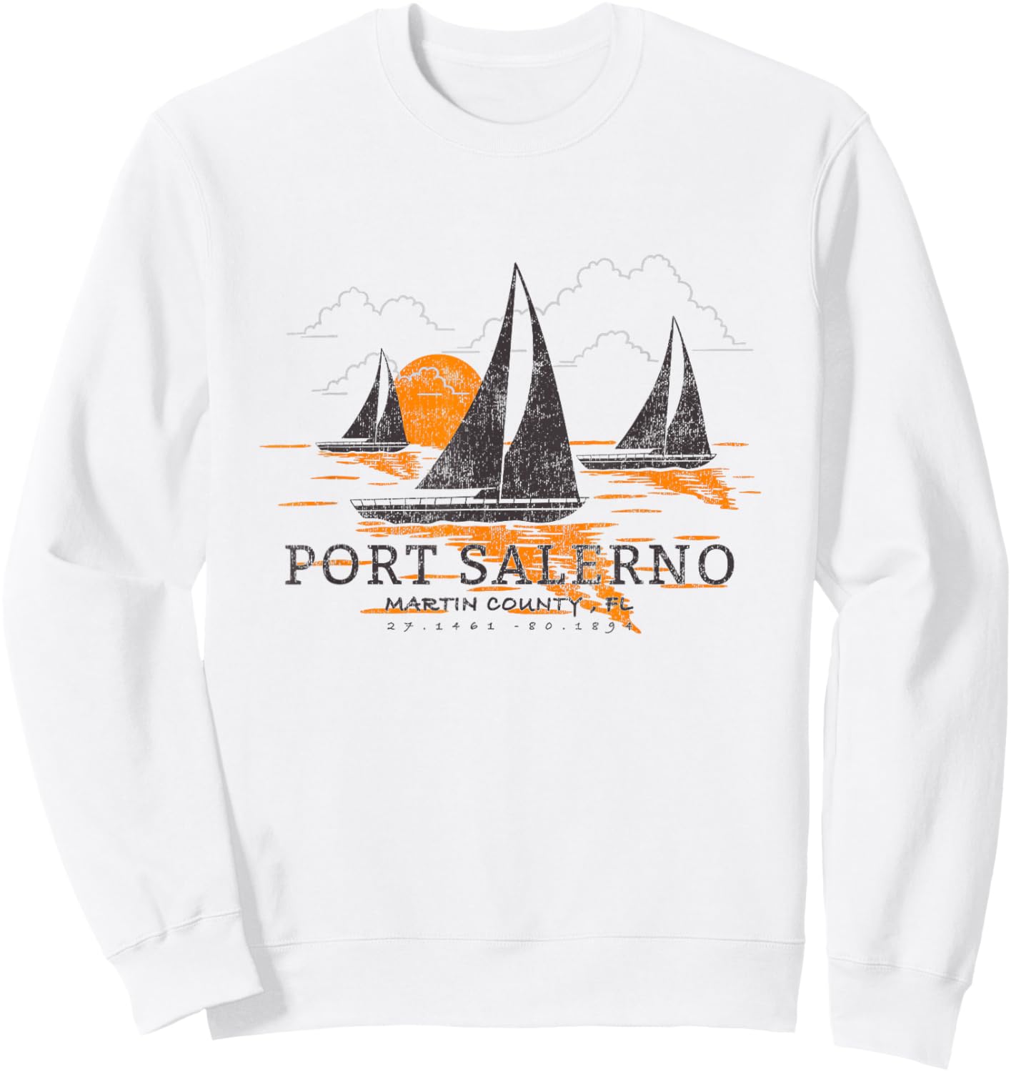 Port Salerno Florida Sailing Souvenir Port Salerno Sweatshirt - Sweatshirt | White