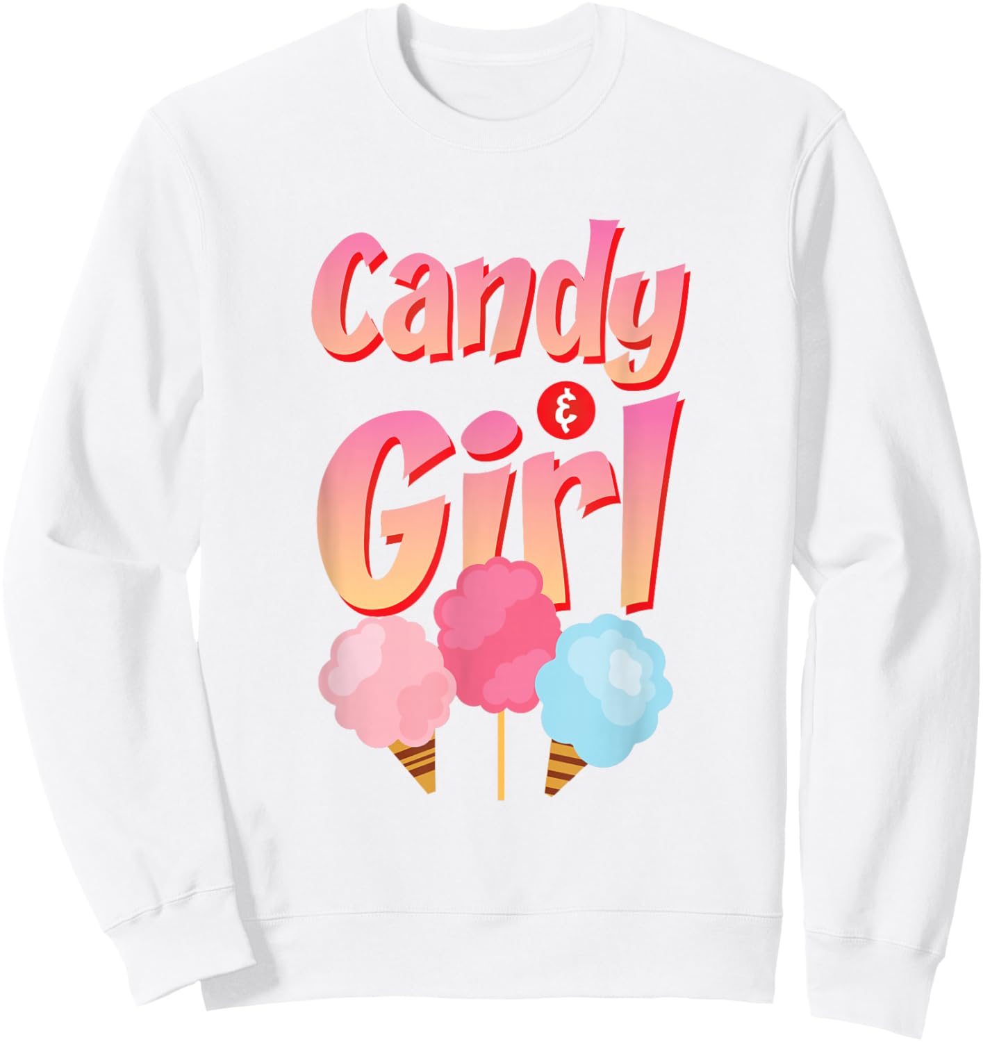 Cute Candy Girl Shirt Rainbow Cotton Candy Sweatshirt - Sweatshirt | White