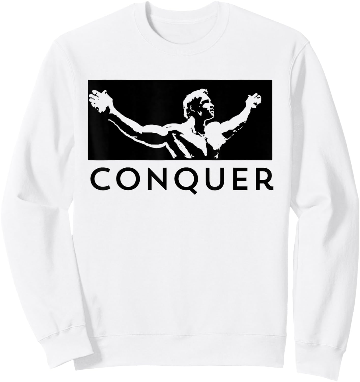 CONQUER - Body Building Sweatshirt - Sweatshirt | White