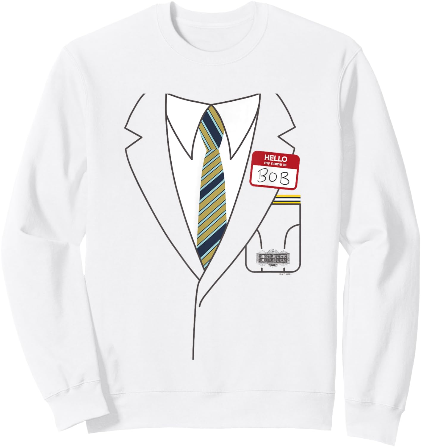 Beetlejuice Beetlejuice Halloween My Name Is Bob Costume Sweatshirt - Sweatshirt | White