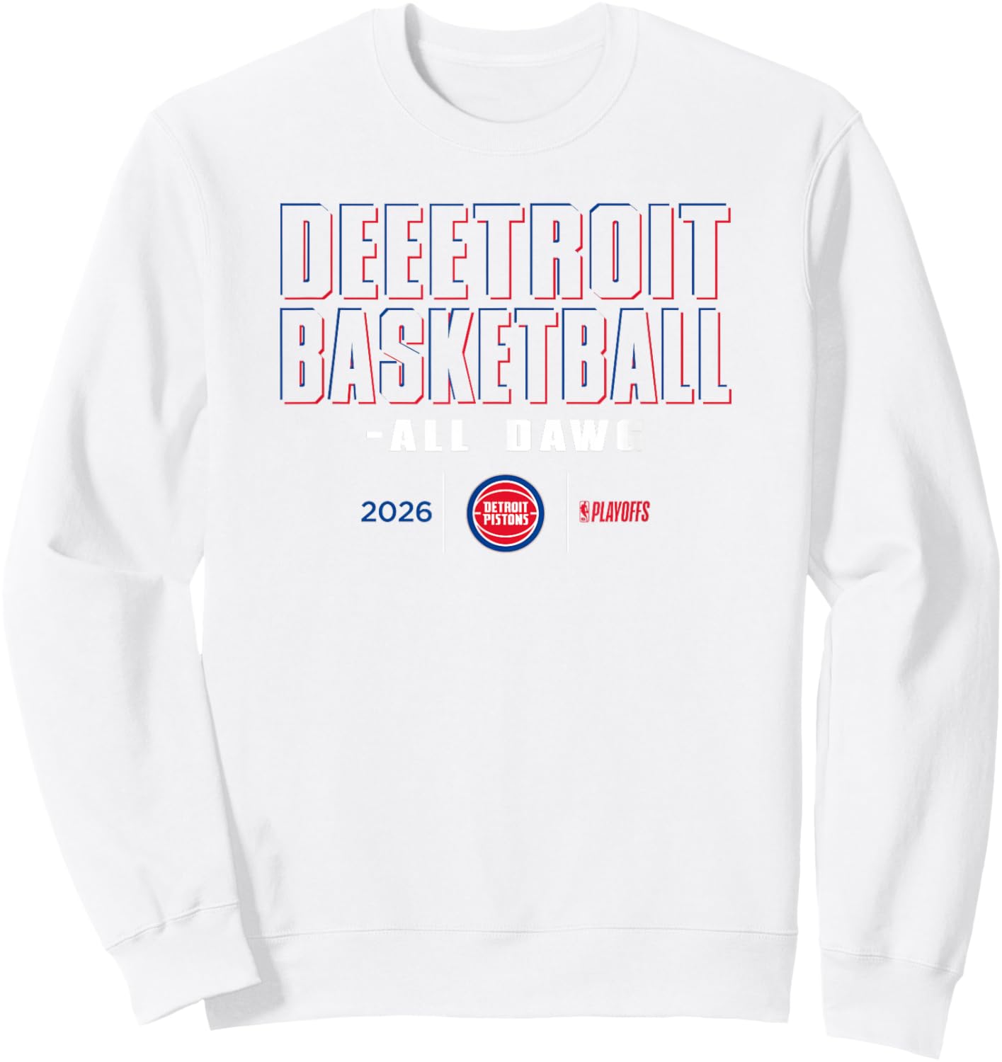 NBA 2026 Playoffs Mantra Pistons Shadow Realm Sweatshirt - Sweatshirt | White