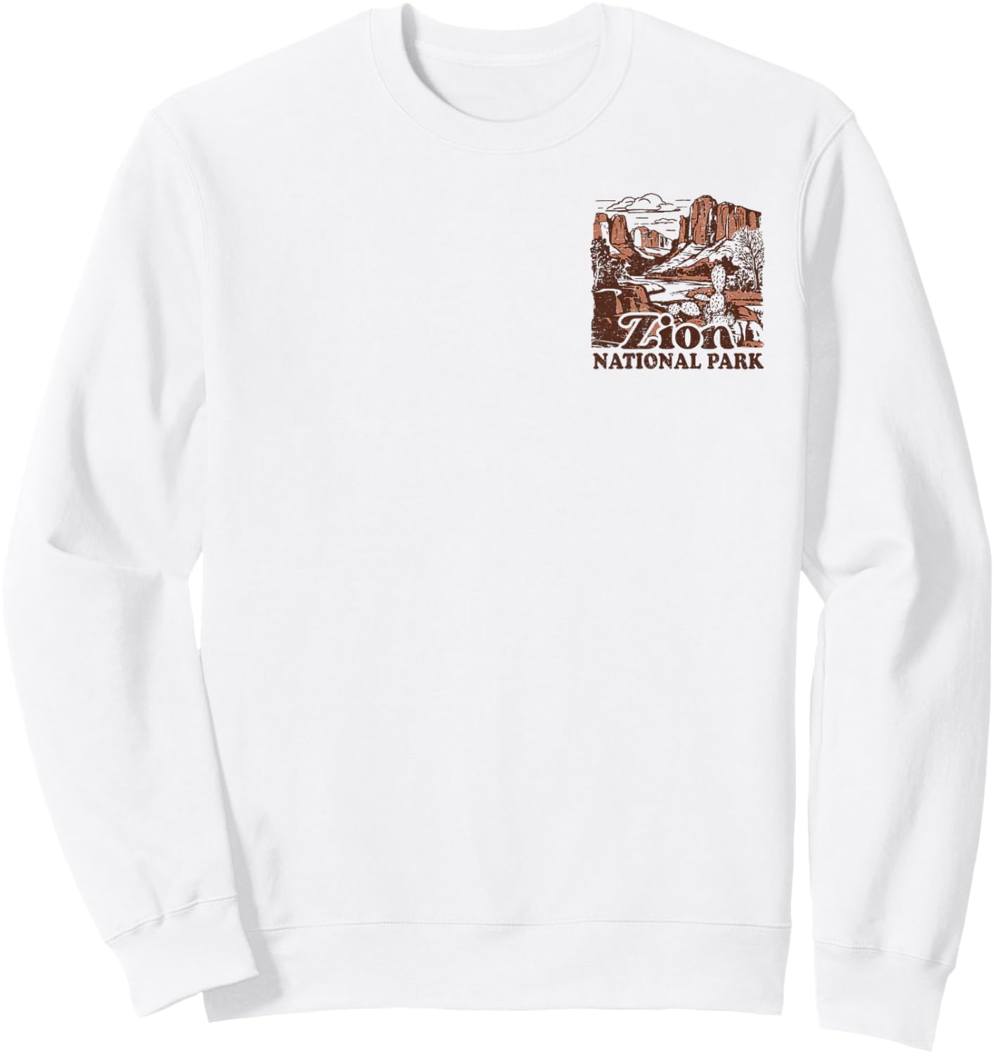 Zion National Park Front and Back Sweatshirt - Sweatshirt | White