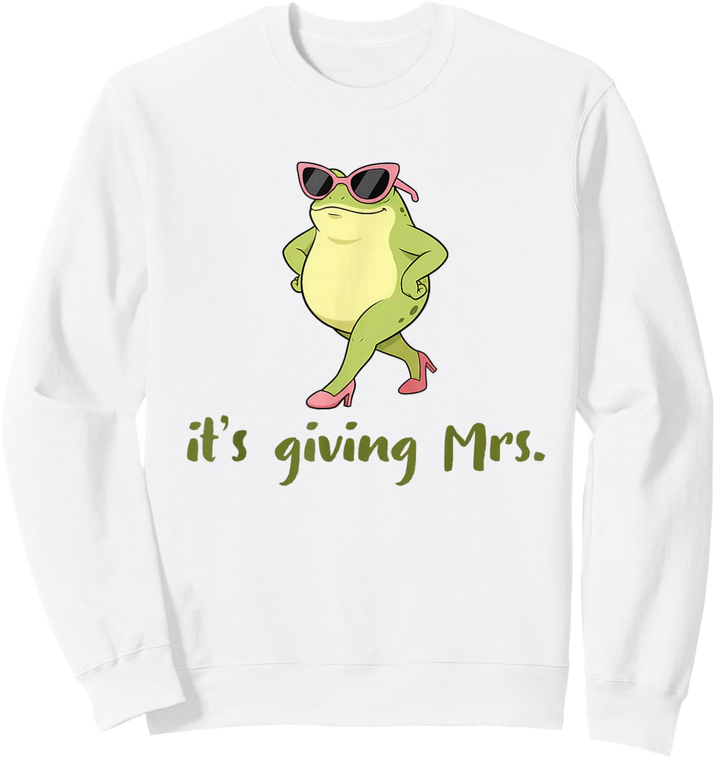 Bridal Shower Frog Bride to Be Bachelorette It's Giving Mrs. Sweatshirt - Sweatshirt | White