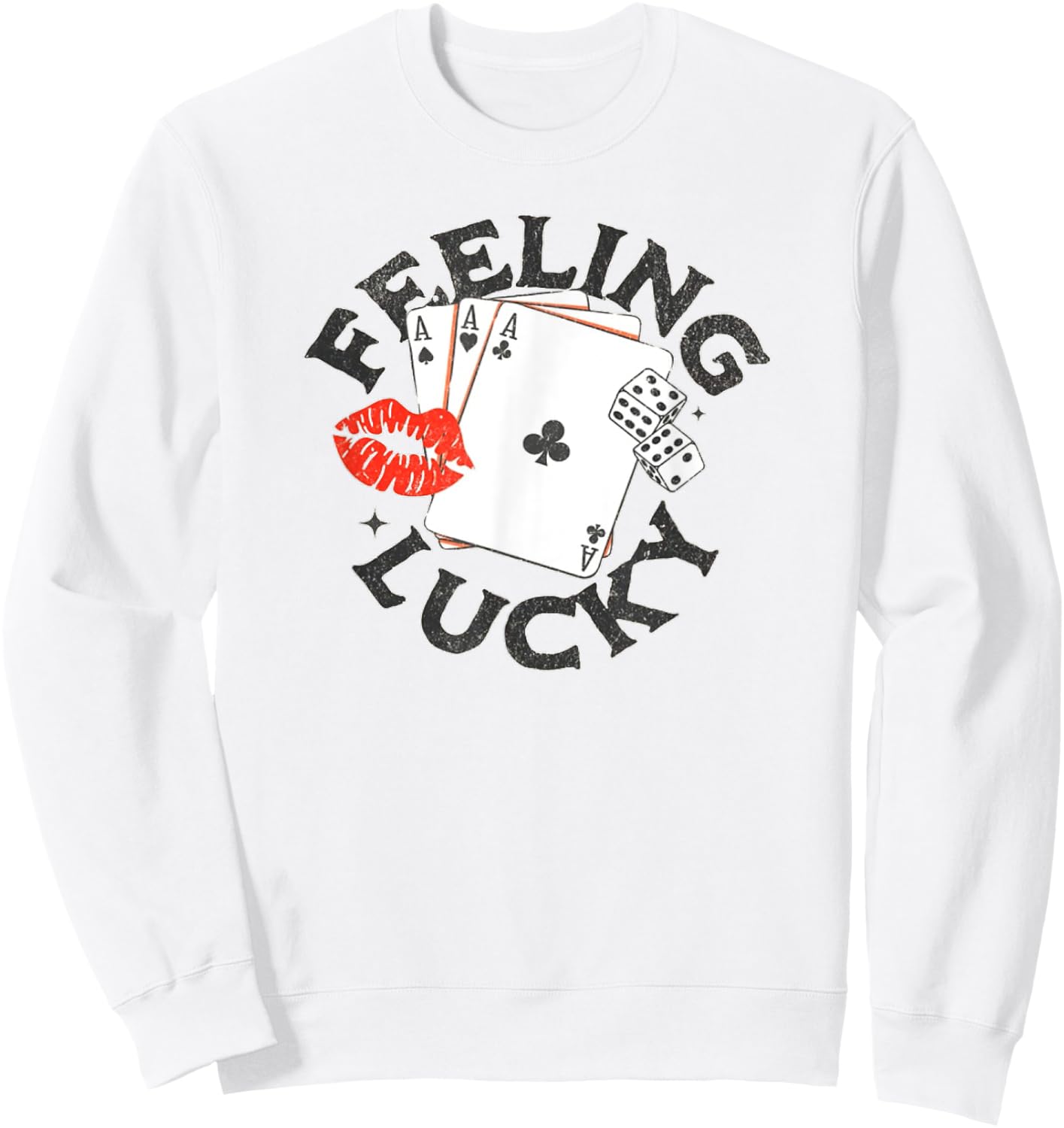 Funny Feeling Casino Lucky Sweatshirt - Sweatshirt | White