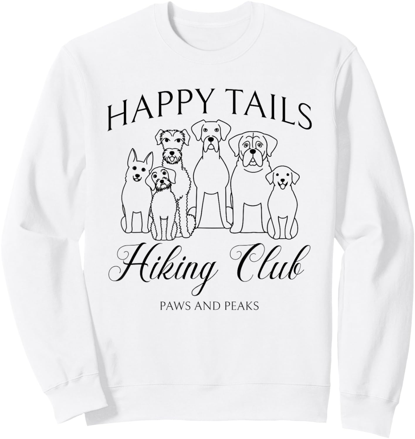 Happy Tails Dog Hiking Club Mountain Adventure Outdoors Sweatshirt - Sweatshirt | White