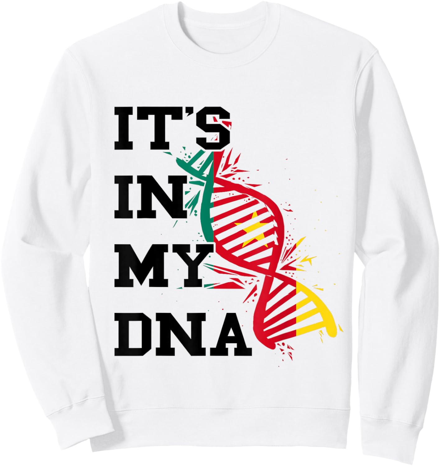 Cameroon Flag DNA Cameroonian Roots Cameroonian Pride Sweatshirt - Sweatshirt | White