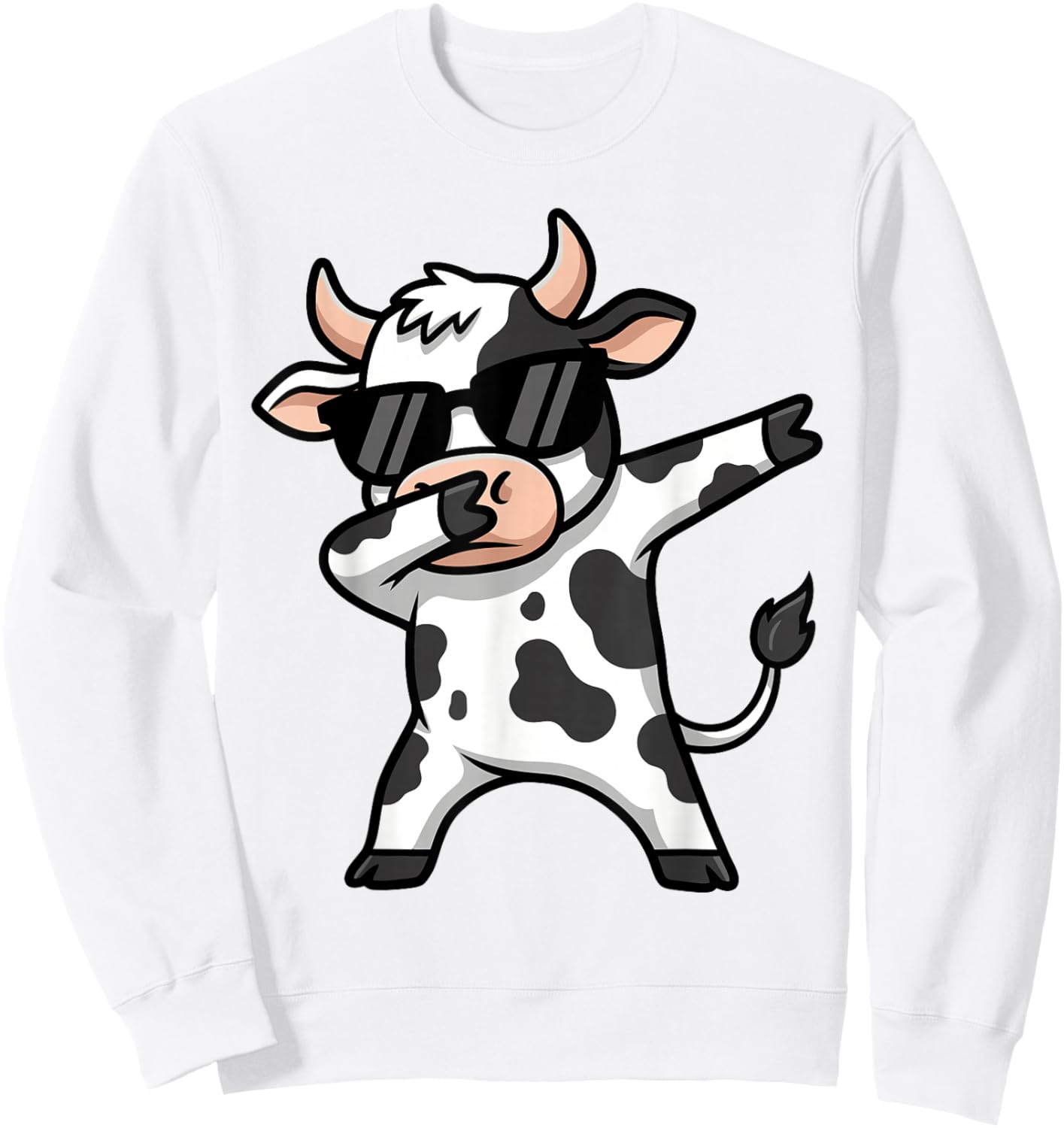 Cute Dabbing Cow Clothes Men Toddler Boys Farm Animal Kids Sweatshirt - Sweatshirt | White