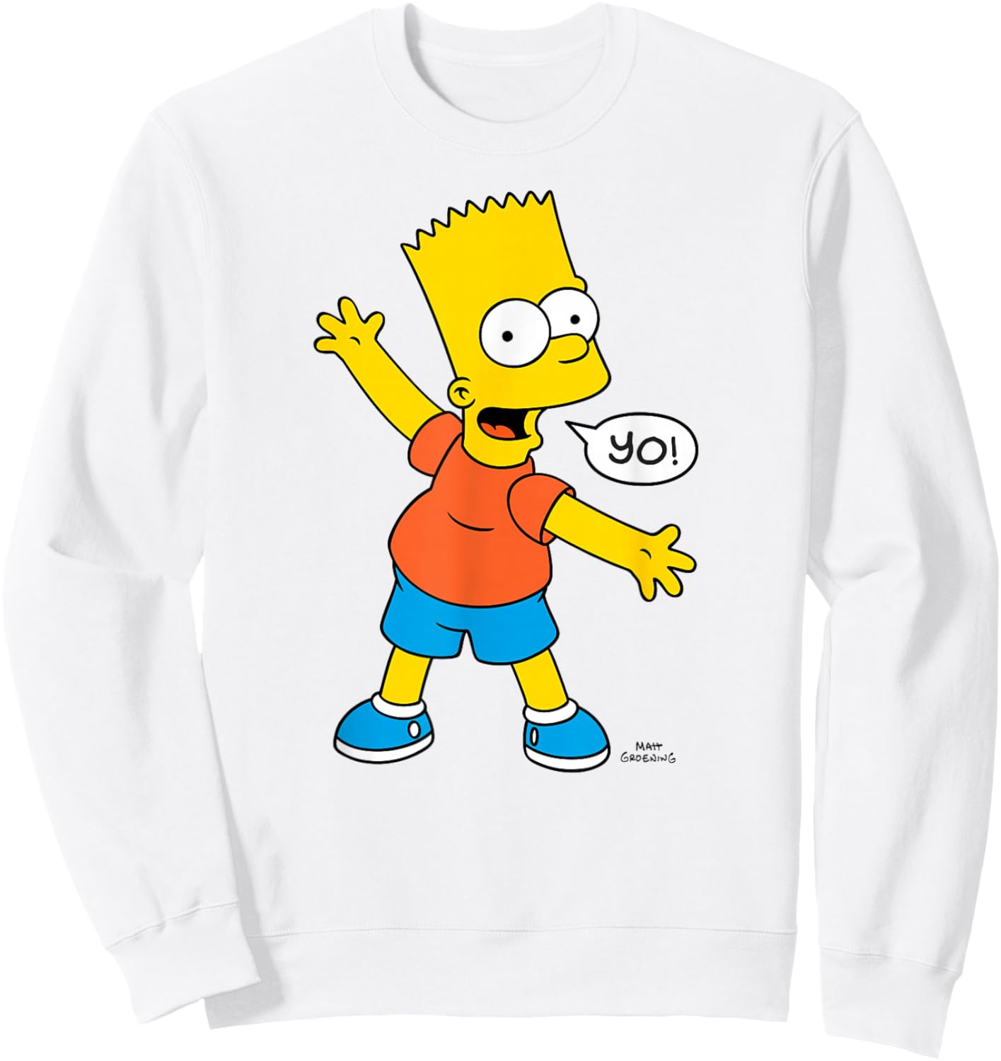 The Simpsons Bart Yo Speech Bubble Sweatshirt - Sweatshirt | White