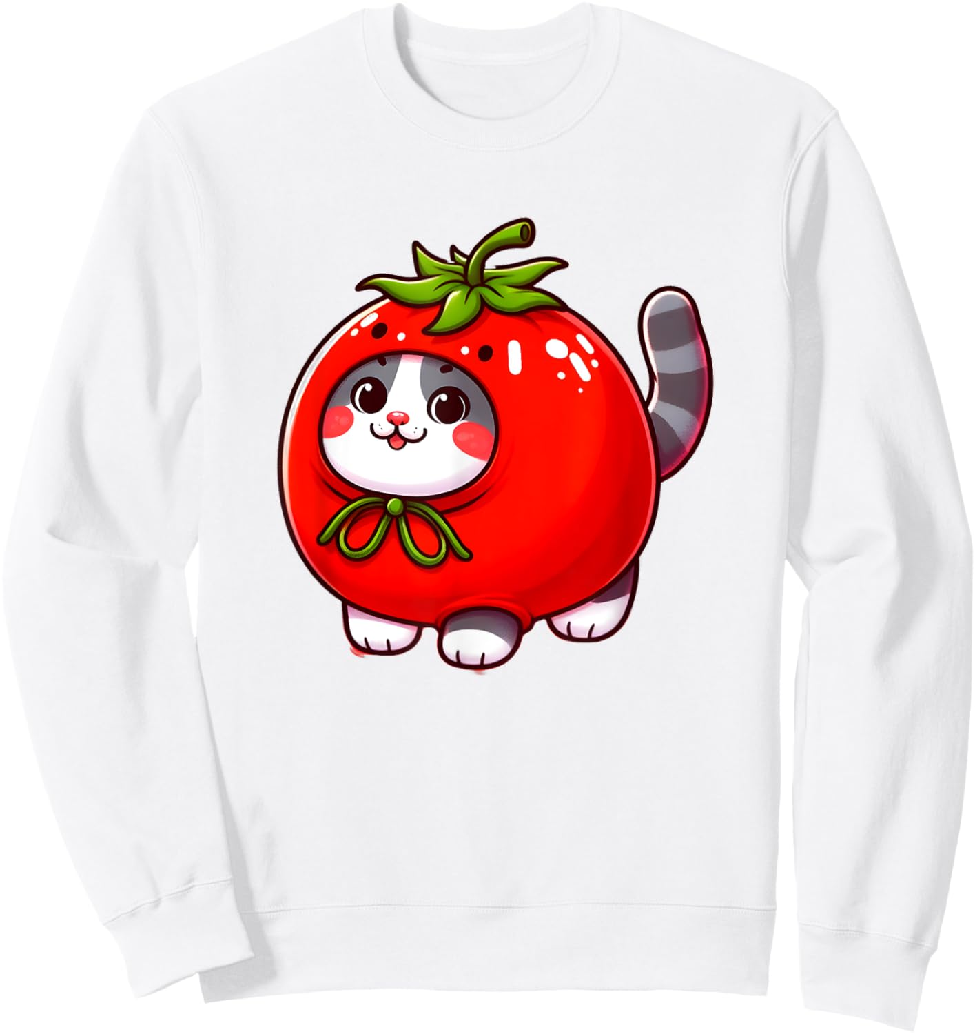 Cat in Tomato Costume Sweatshirt - Sweatshirt | White