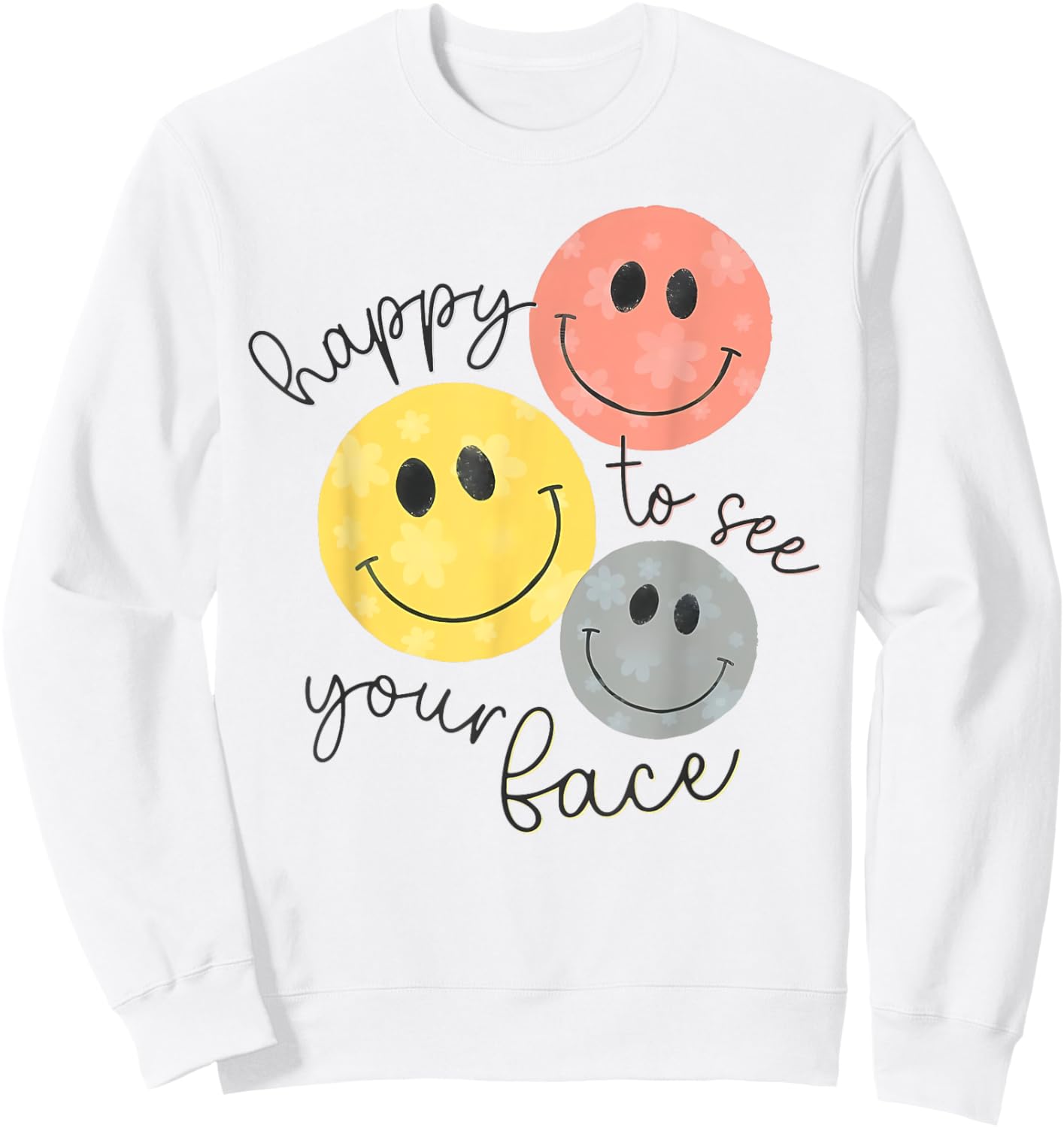 Happy To See Your Face Teacher Disco Ball Back To School Sweatshirt - Sweatshirt | White